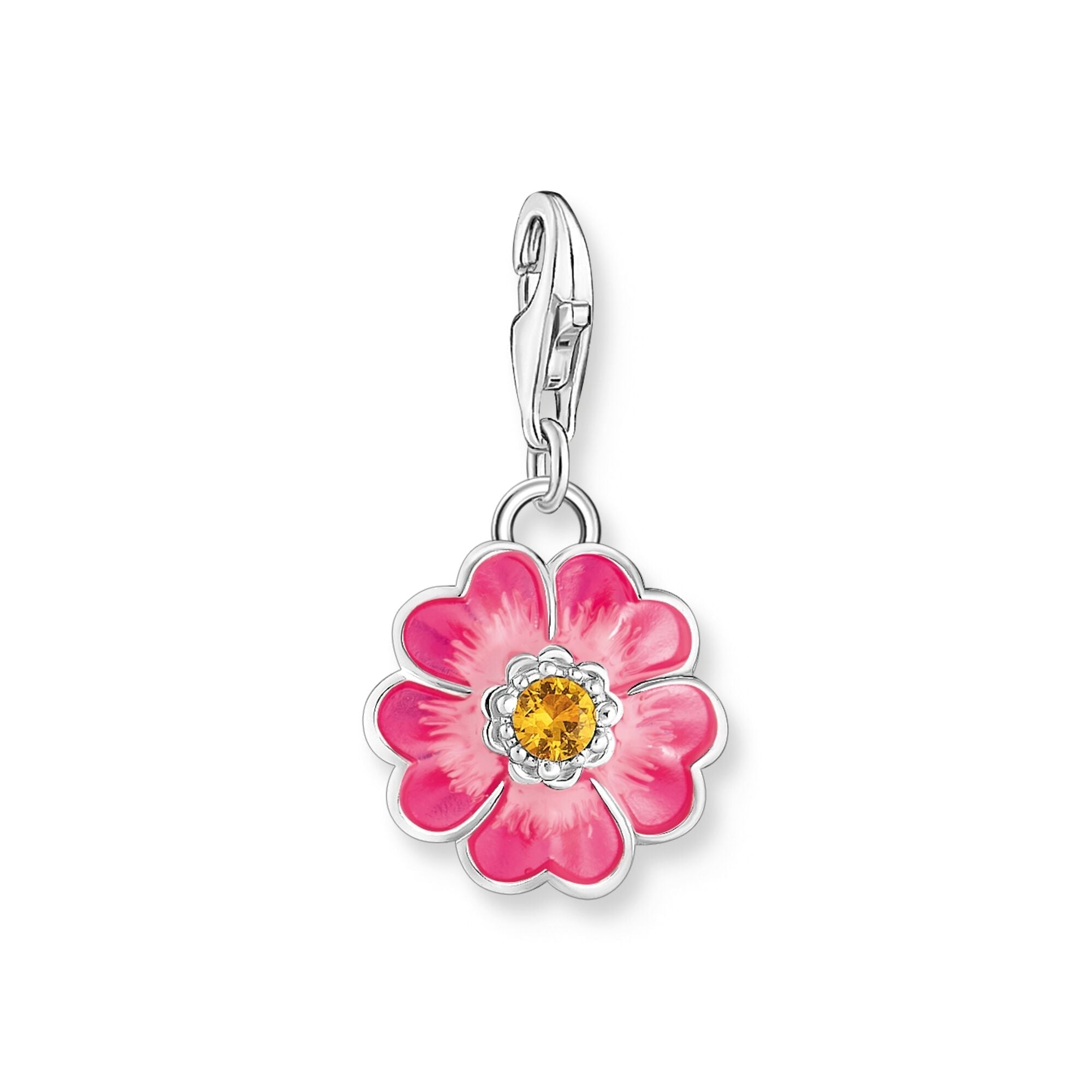 THOMAS SABO Pink Flower Silver Charm