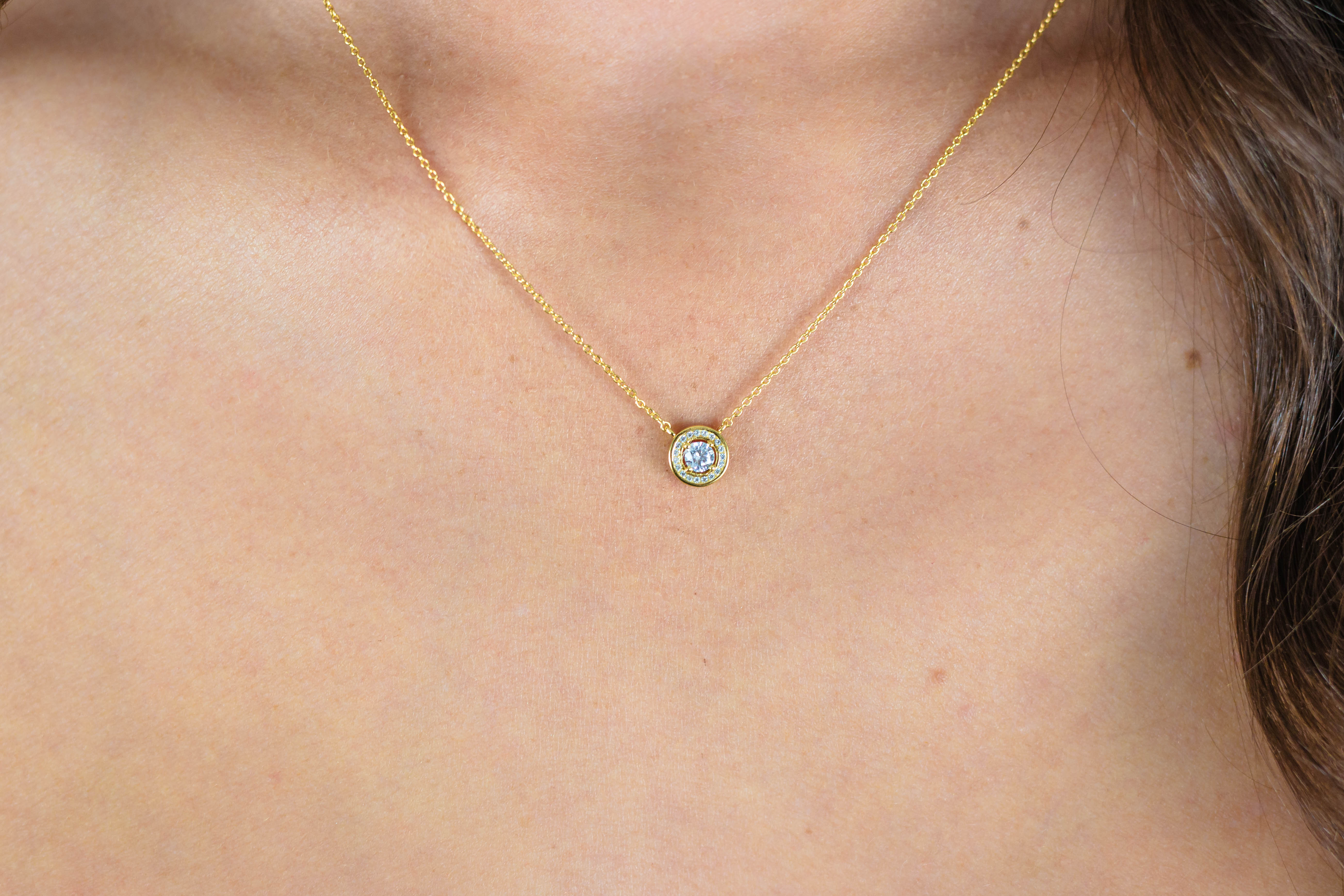 Georgini Milestone Cubic Zirconia Halo Pendant in Gold