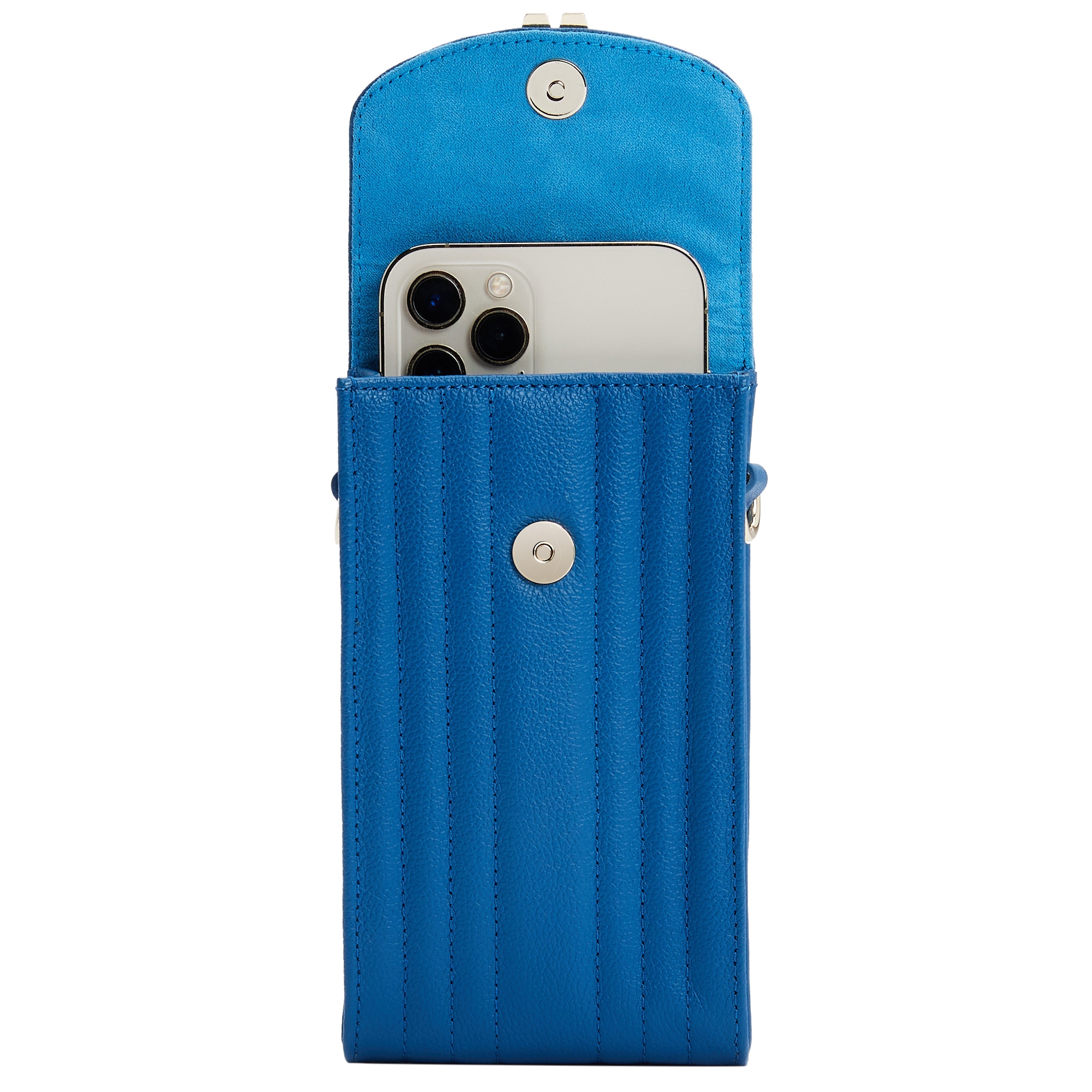 Wolf Mimi Phone Case with Wristlet & Lanyard Blue