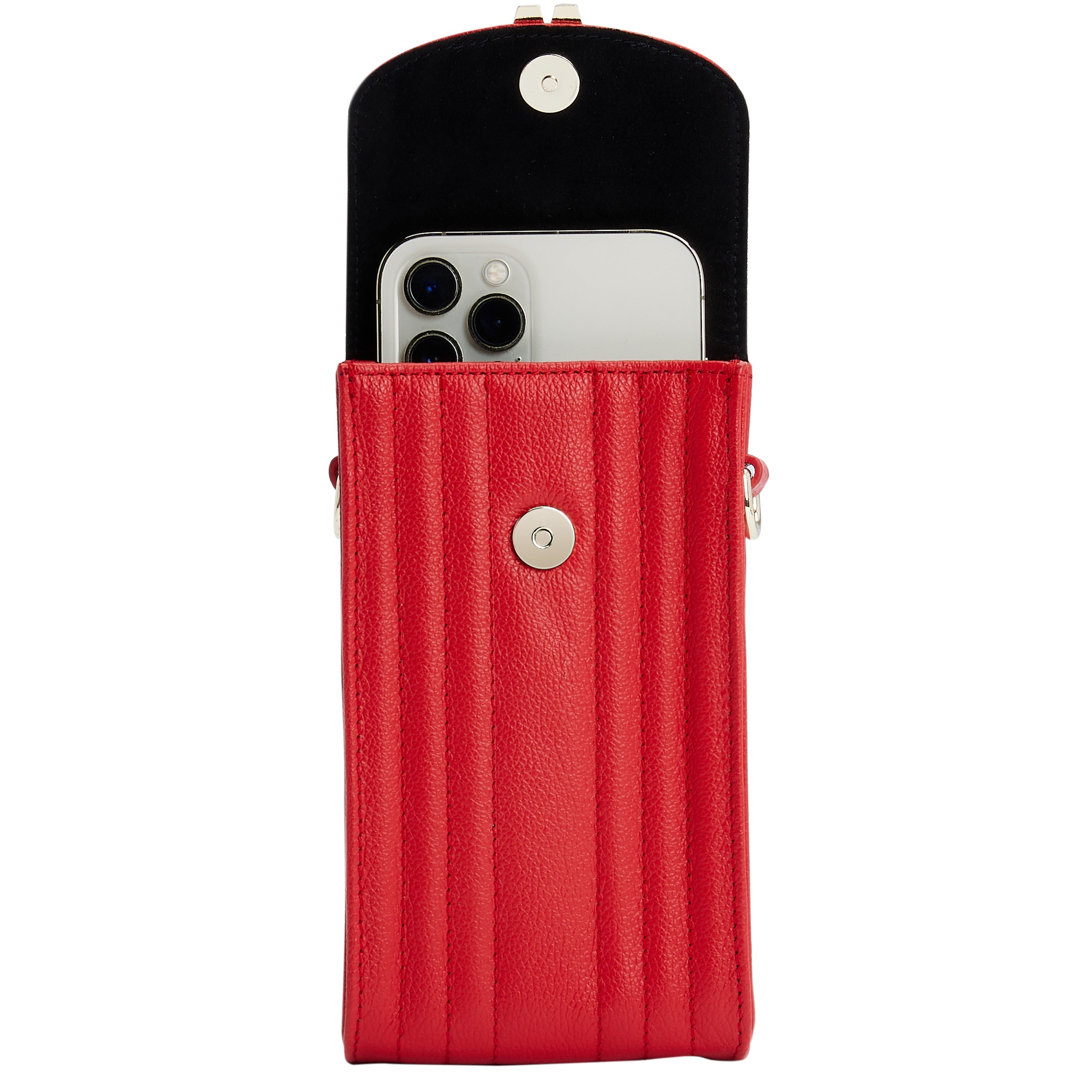 Wolf Mimi Phone Case with Wristlet & Lanyard Red