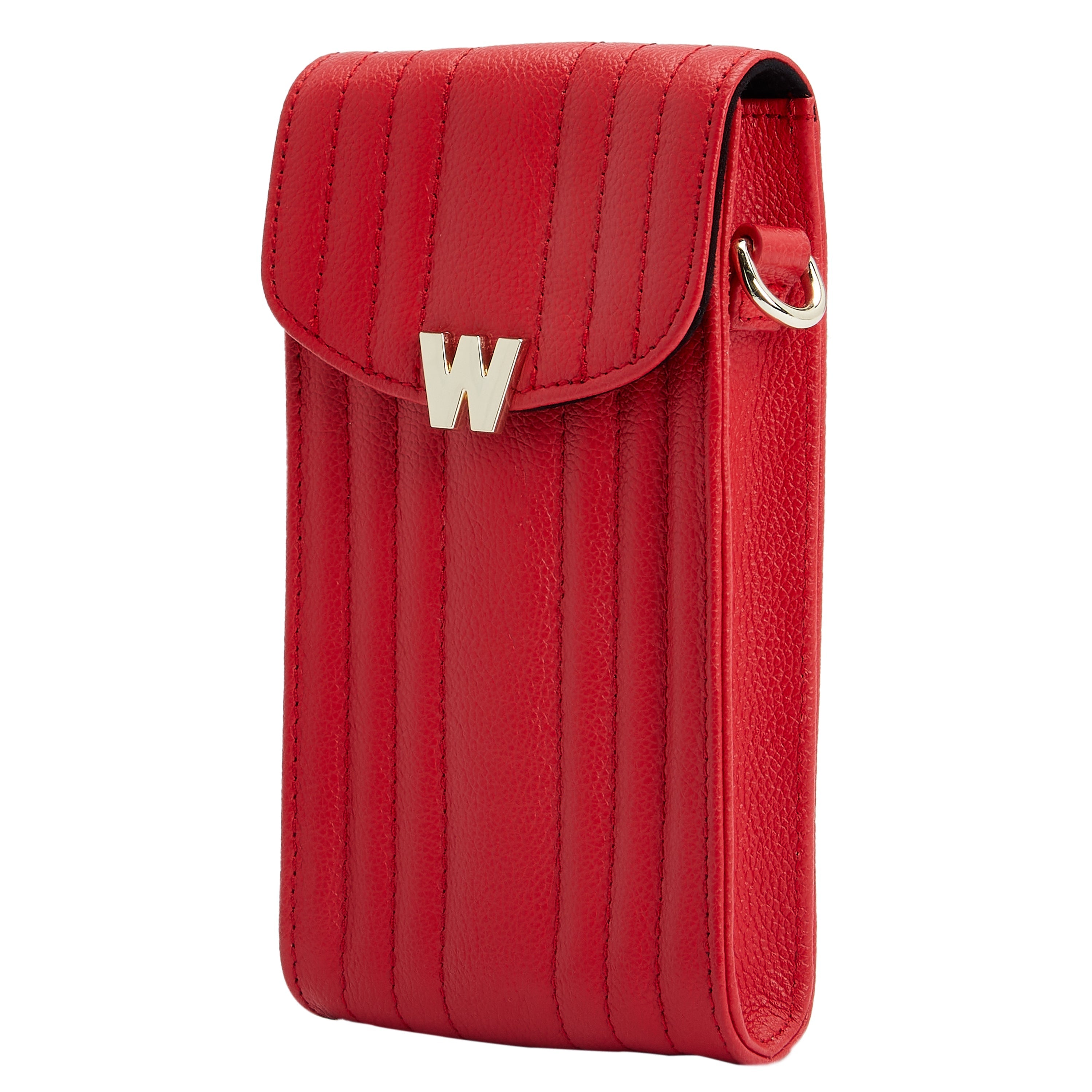 Wolf Mimi Phone Case with Wristlet & Lanyard Red