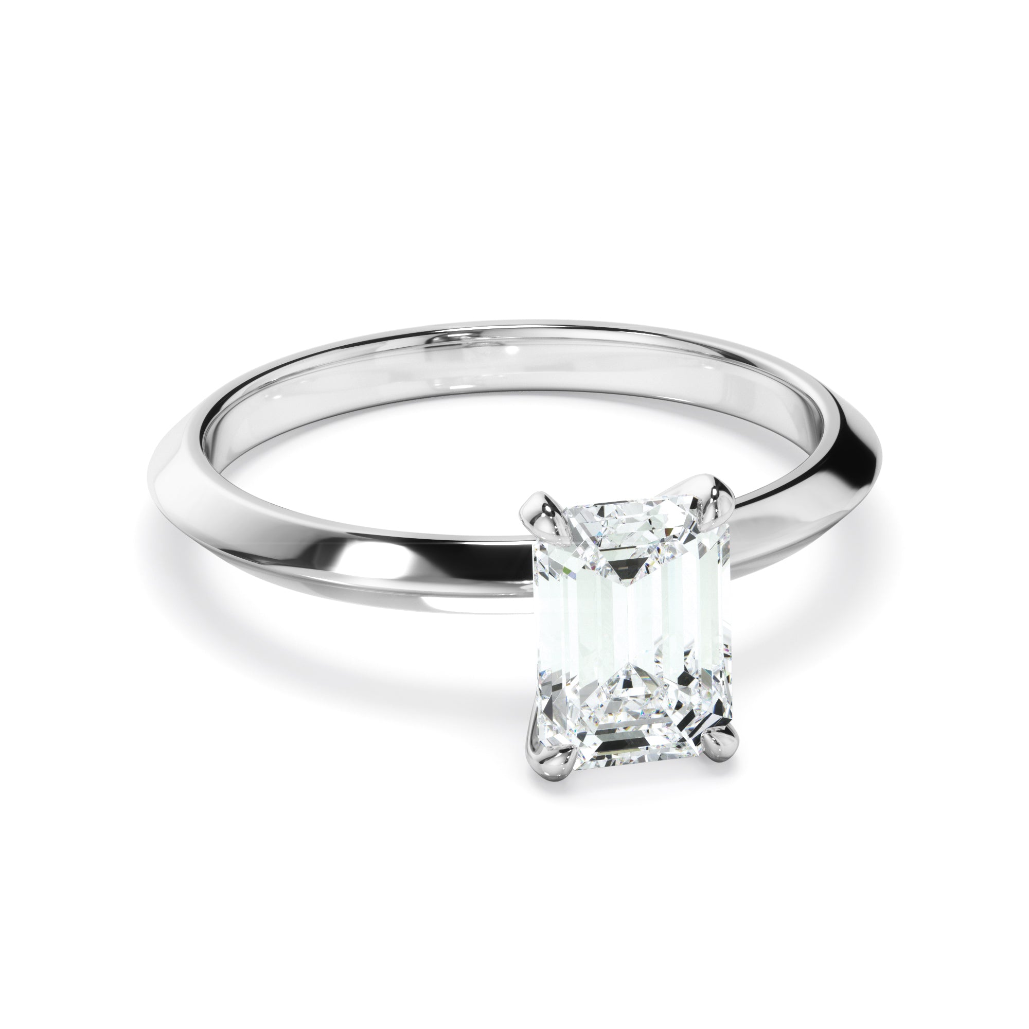Emerald Cut Diamond Solitaire Engagement Ring