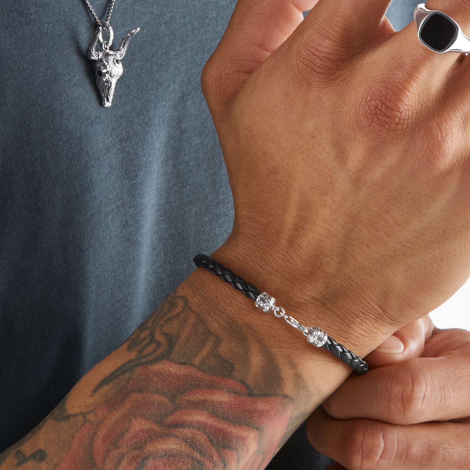 THOMAS SABO Leather Bracelet Black
