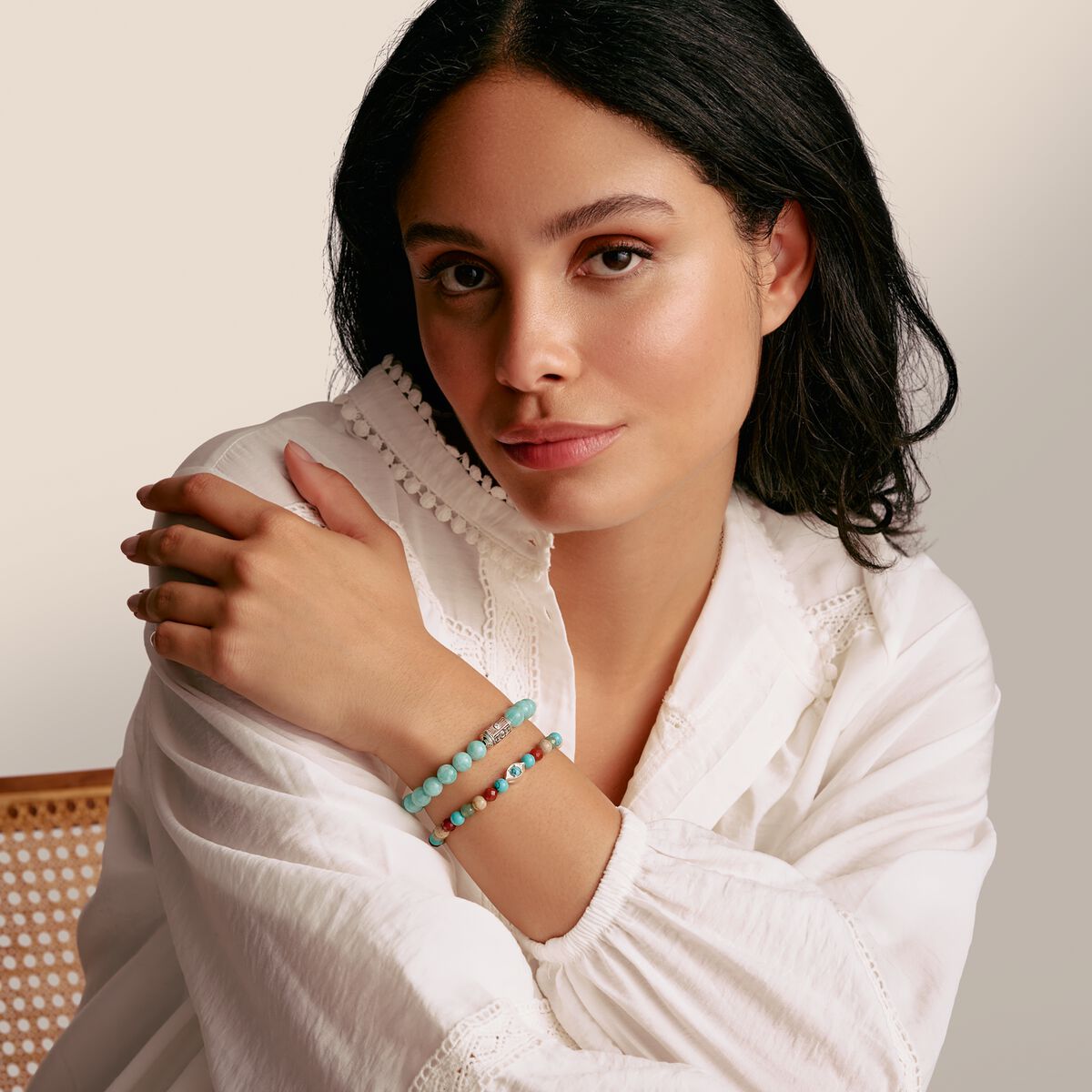 THOMAS SABO Multicoloured Eye Bead Bracelet