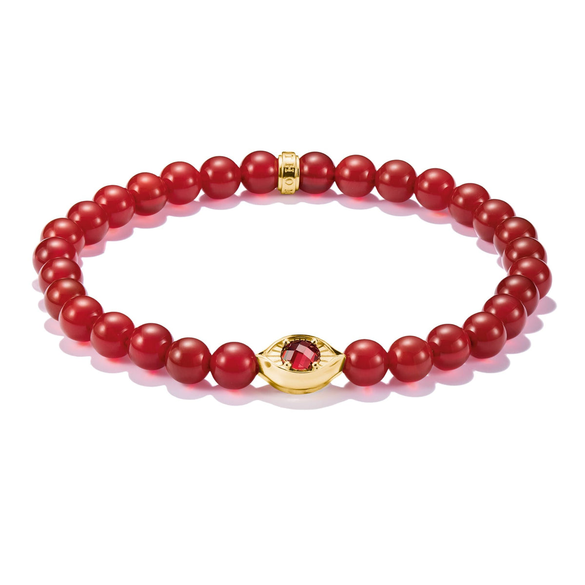THOMAS SABO Red Agate Eye Bead Bracelet