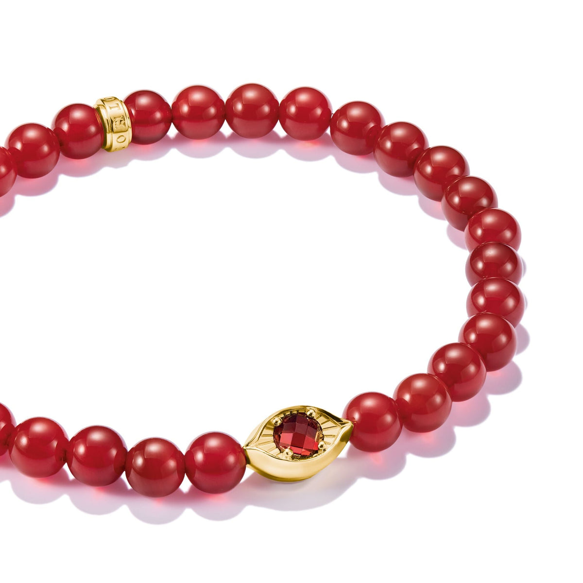 THOMAS SABO Red Agate Eye Bead Bracelet