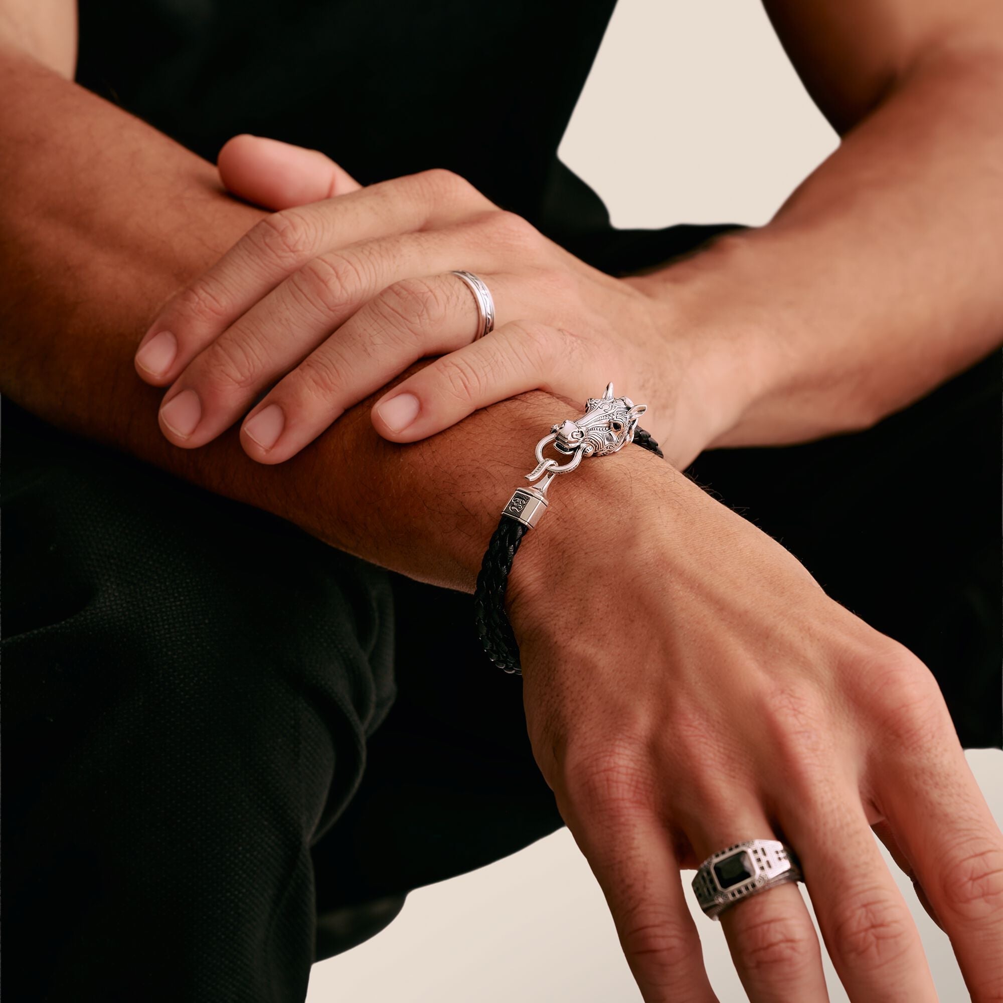 THOMAS SABO Leather Bracelet with Horse Head