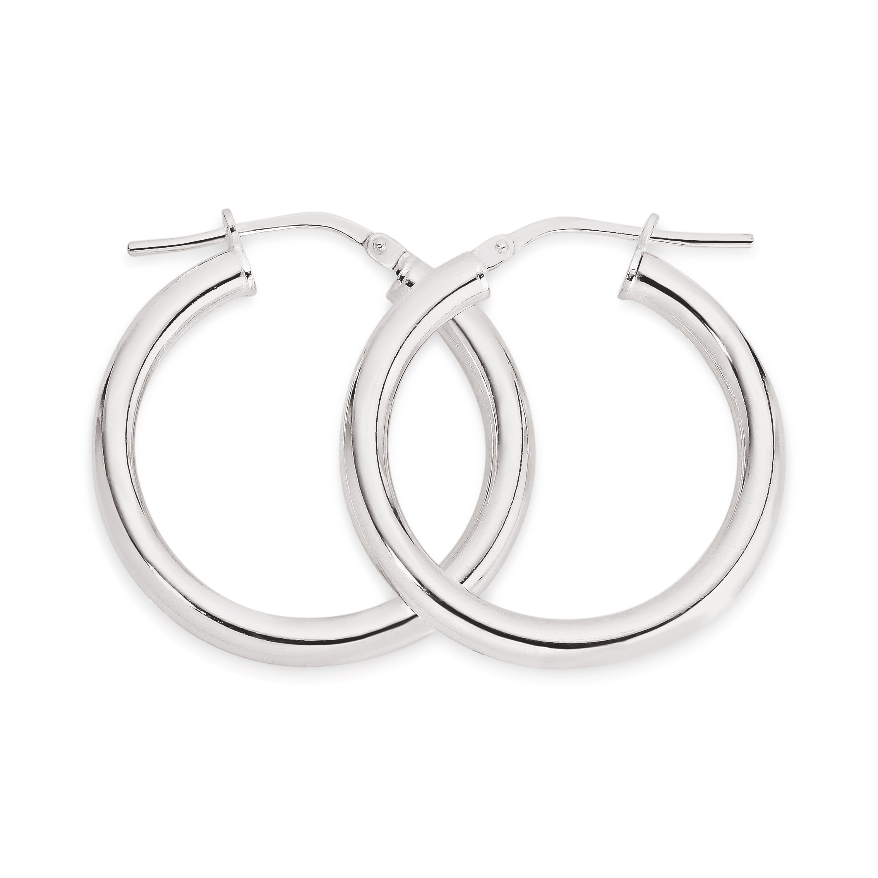 Silver polished hoops 20mm