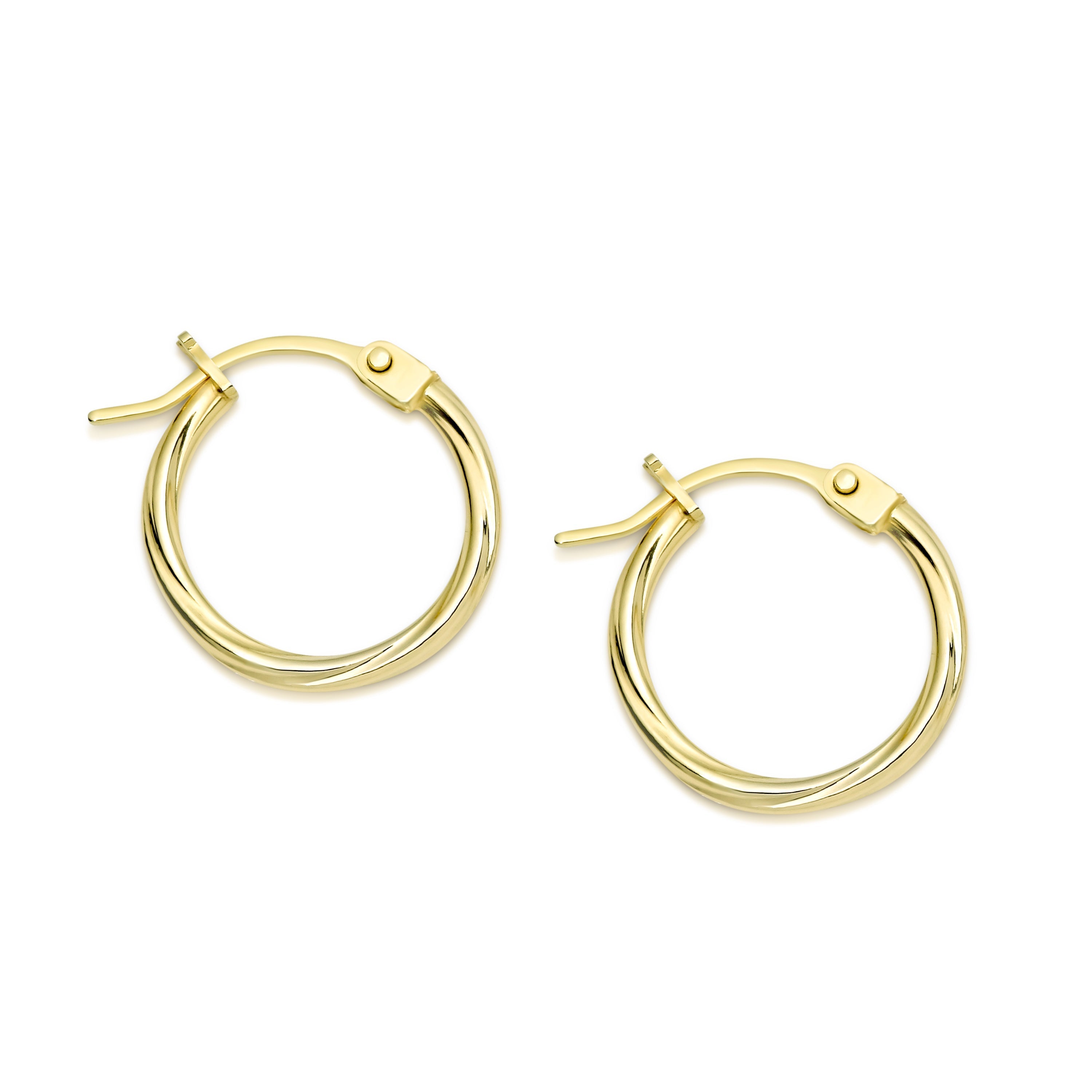 9ct gold twist hoops 10mm