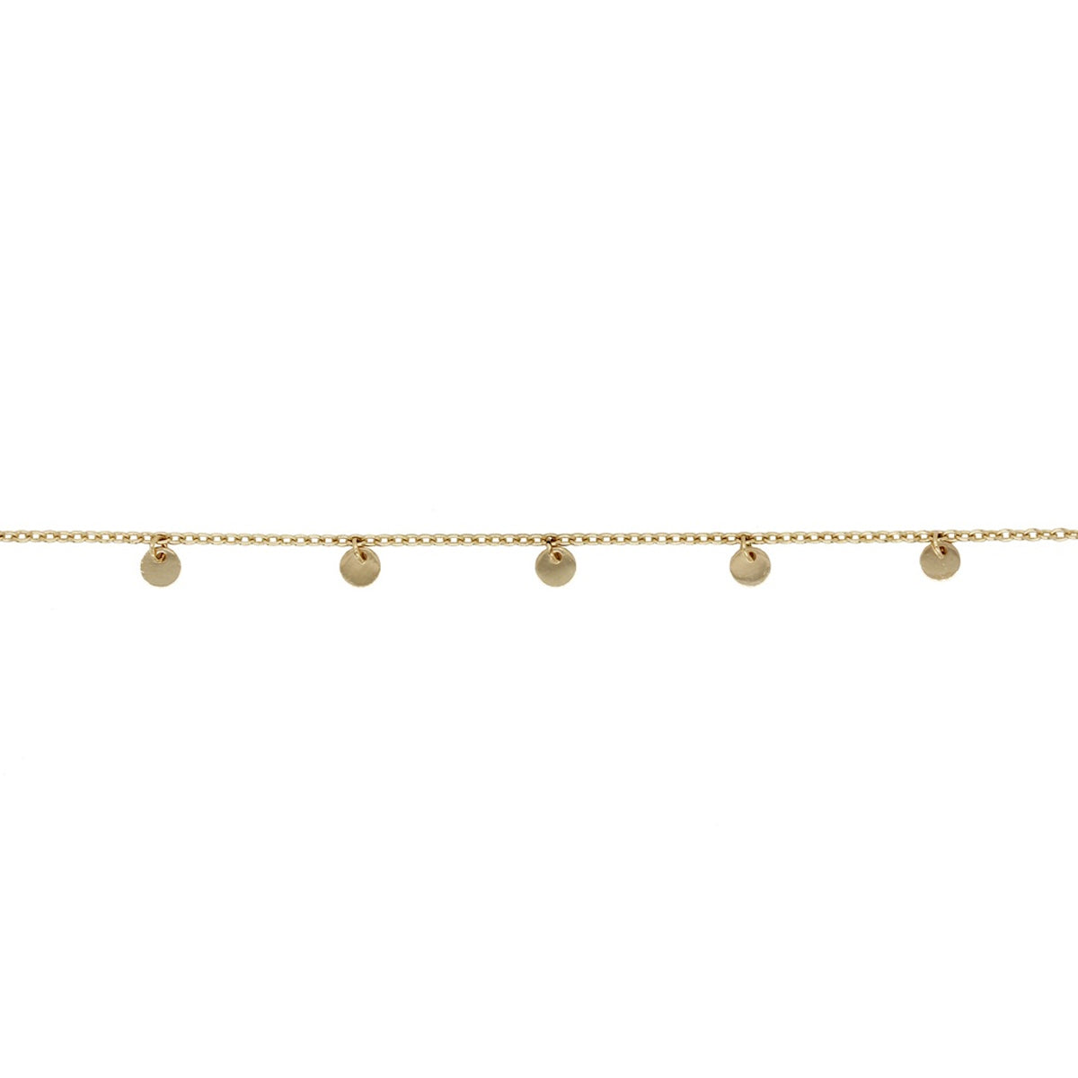 9ct Yellow Gold Small Hanging Disc Necklace