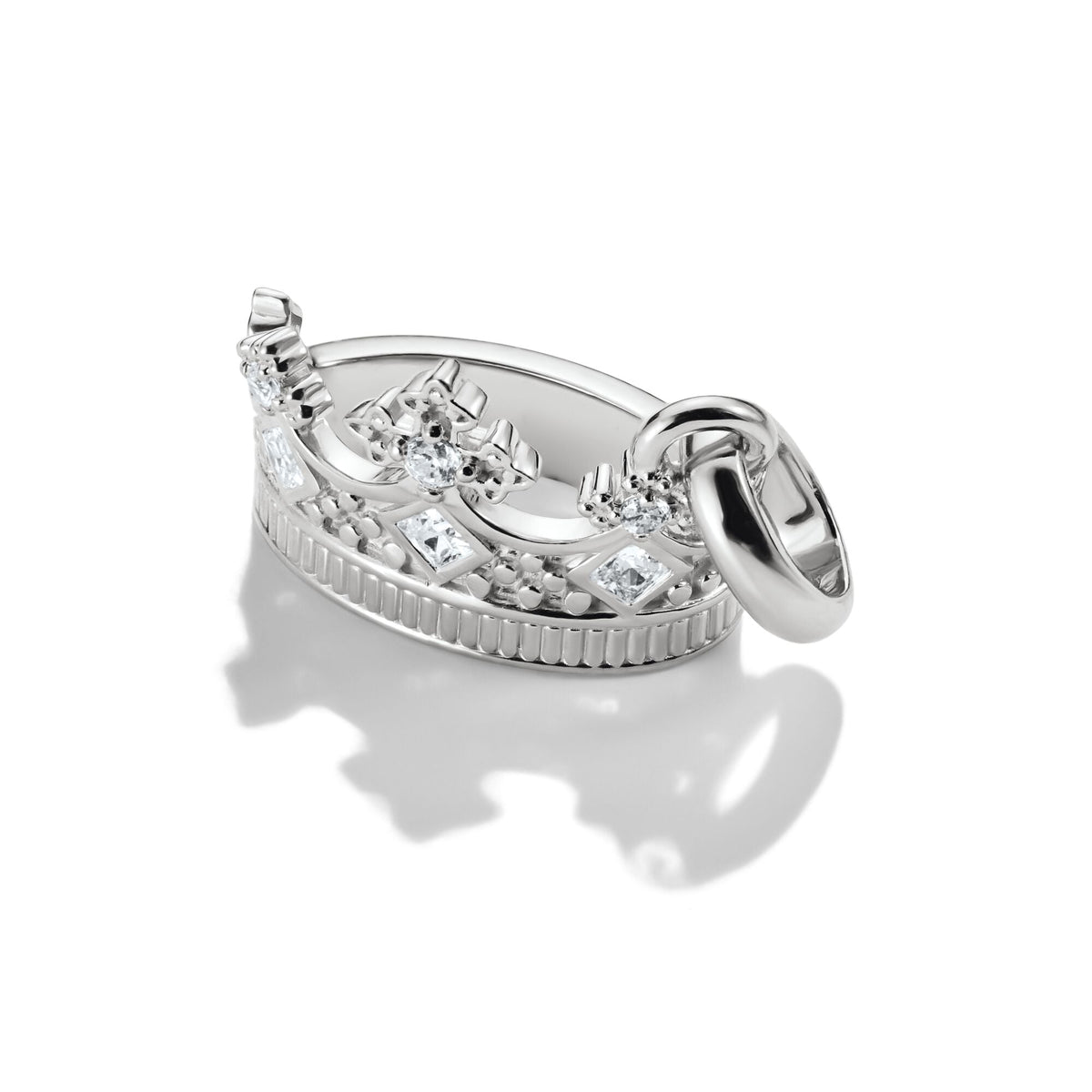 THOMAS SABO Connect Charm crown with stones silver