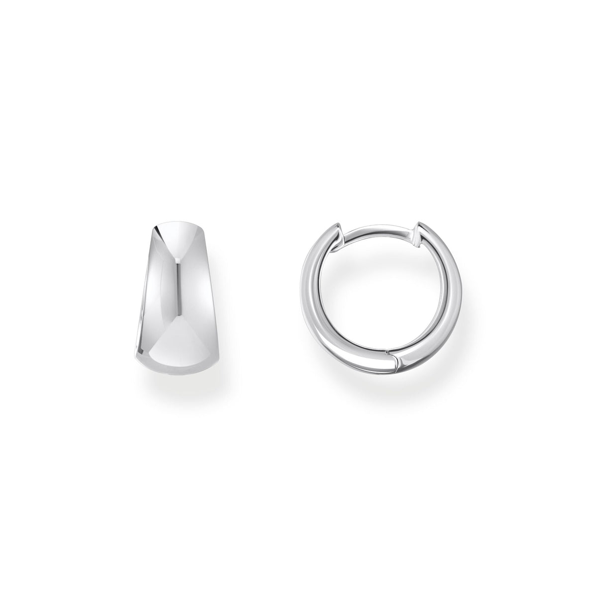 THOMAS SABO Hoop earrings in chunky, trapezoidal shape silver