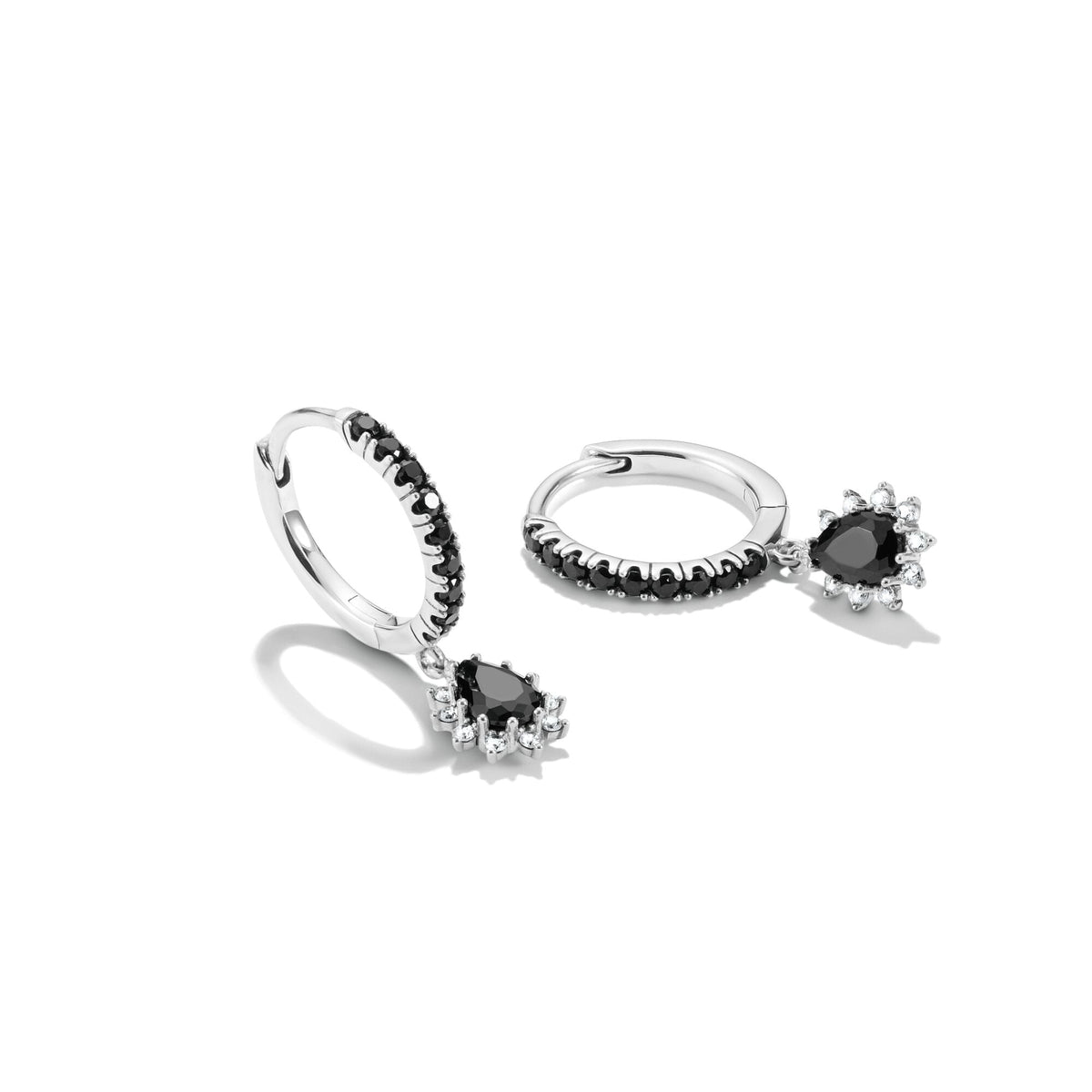 THOMAS SABO Hoop Earrings with Black Pendant Zirconia