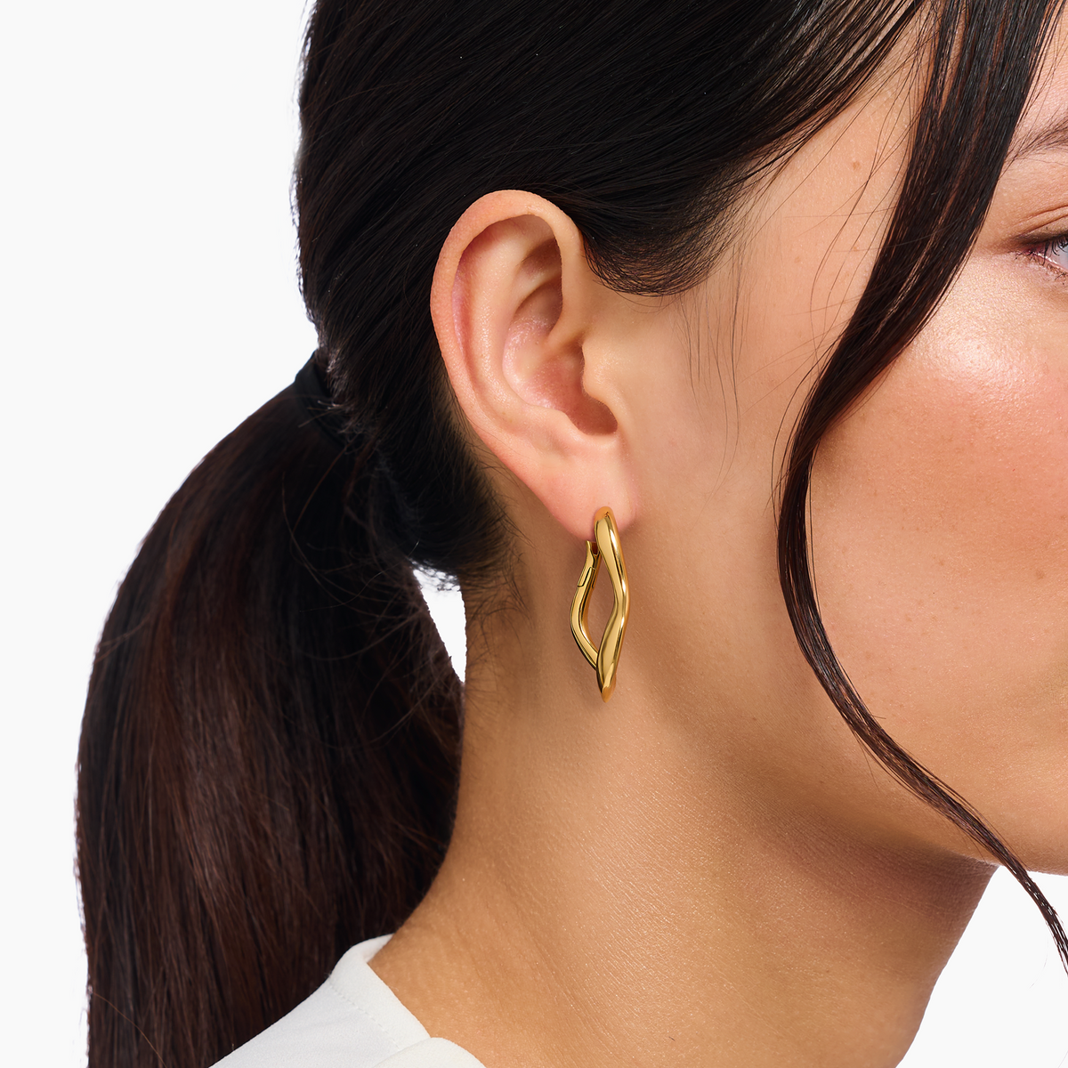 THOMAS SABO Big Wavy Hoop Earrings in Gold