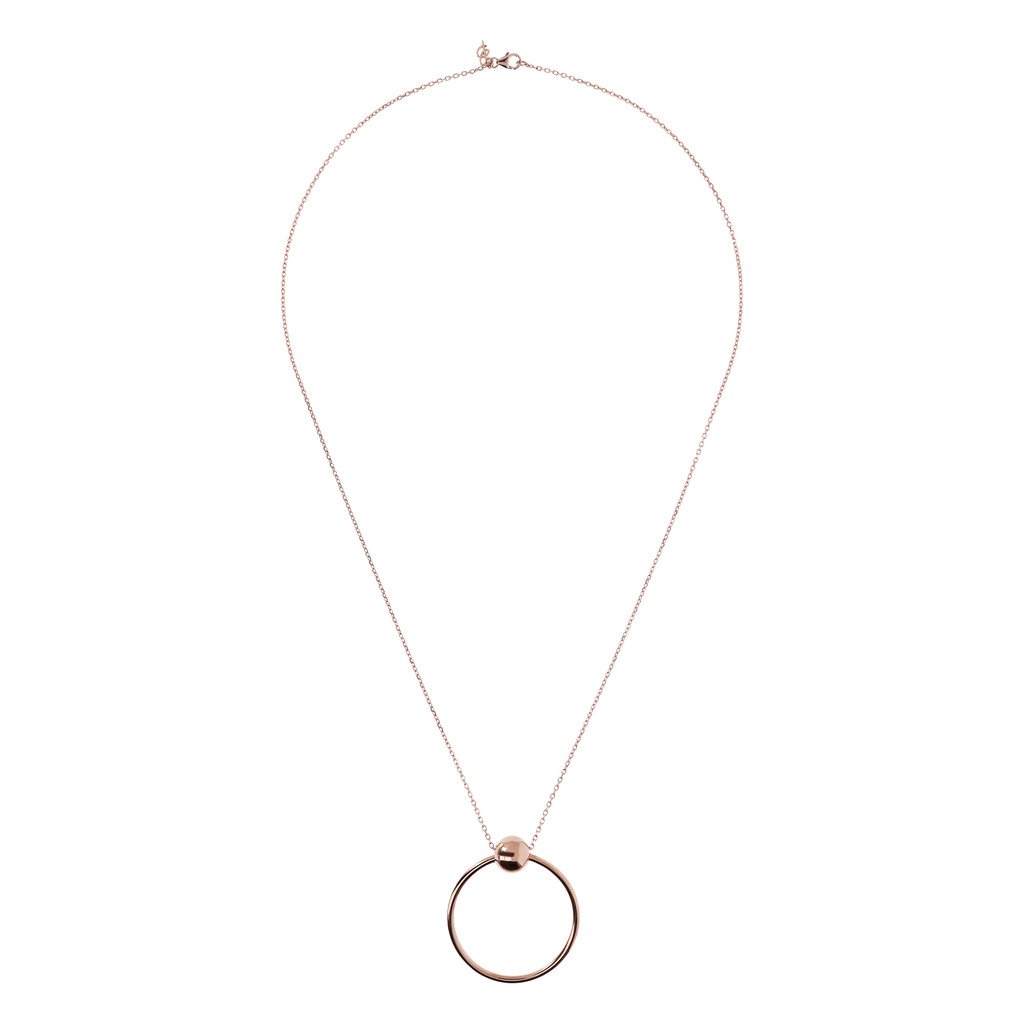 Bronzallure Circle Necklace with Ball Golden Rosè