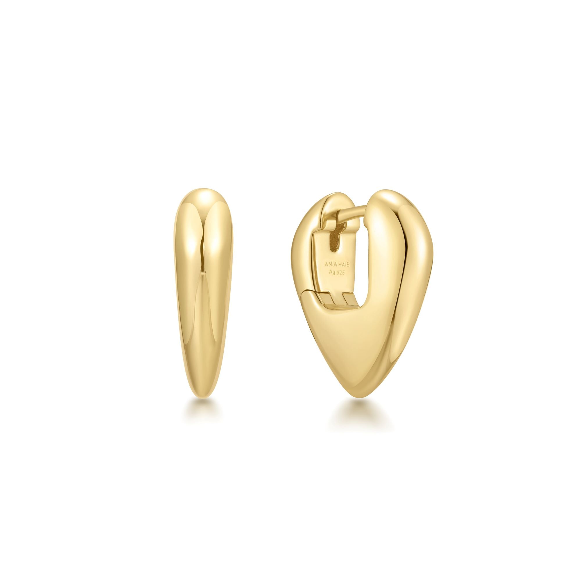 Ania Haie Gold Puffy Shield Huggie Hoop Earrings