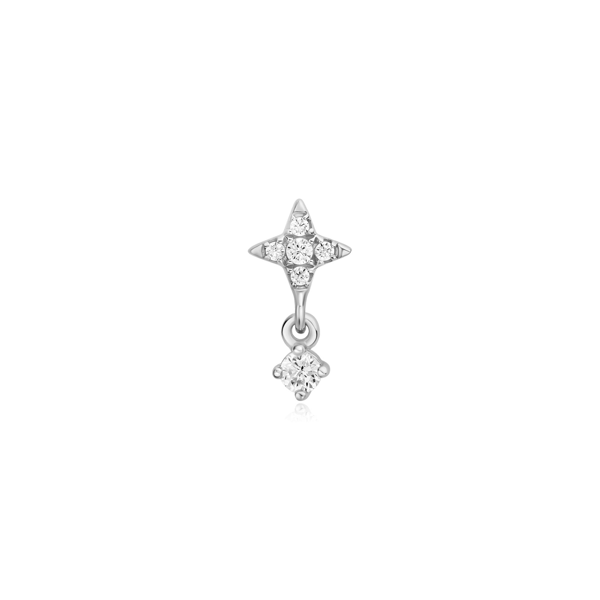 Ania Haie Silver Star Dangle Barbell Single Earring
