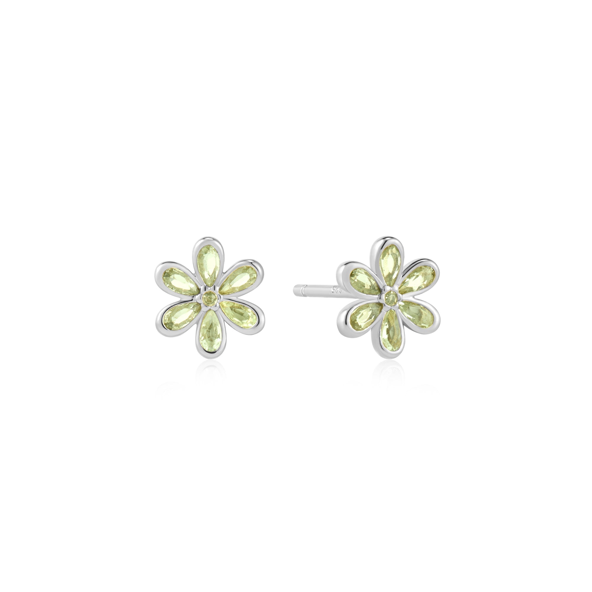 Ania Haie Silver Floral Tassel Drop Stud Earrings