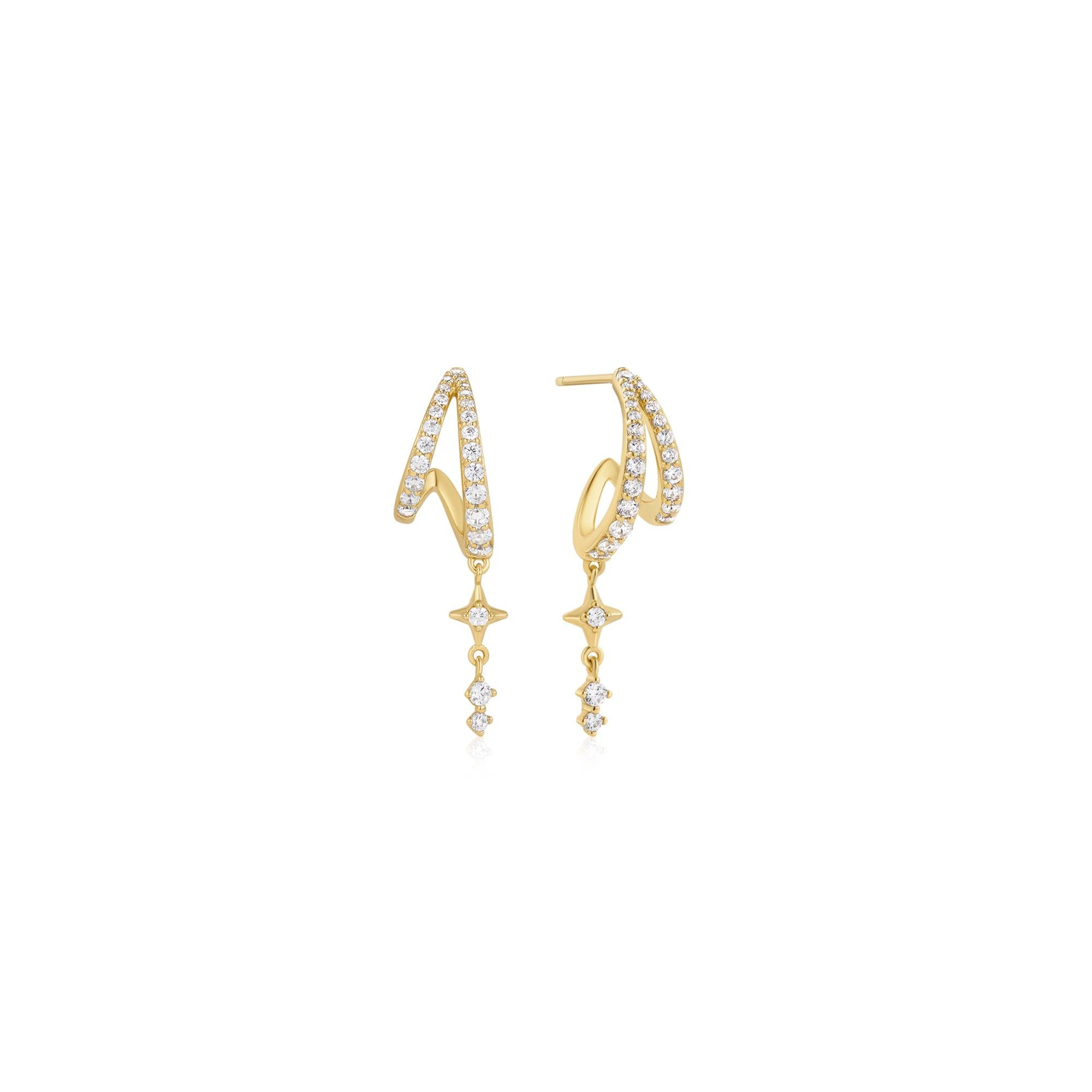 Ania Haie Gold Star Drop Stud Earrings