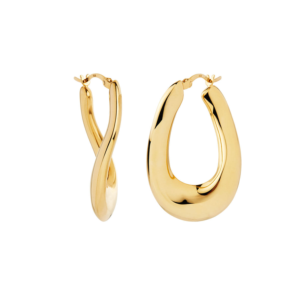 NAJO Gravity Yellow Gold Hoop Earrings