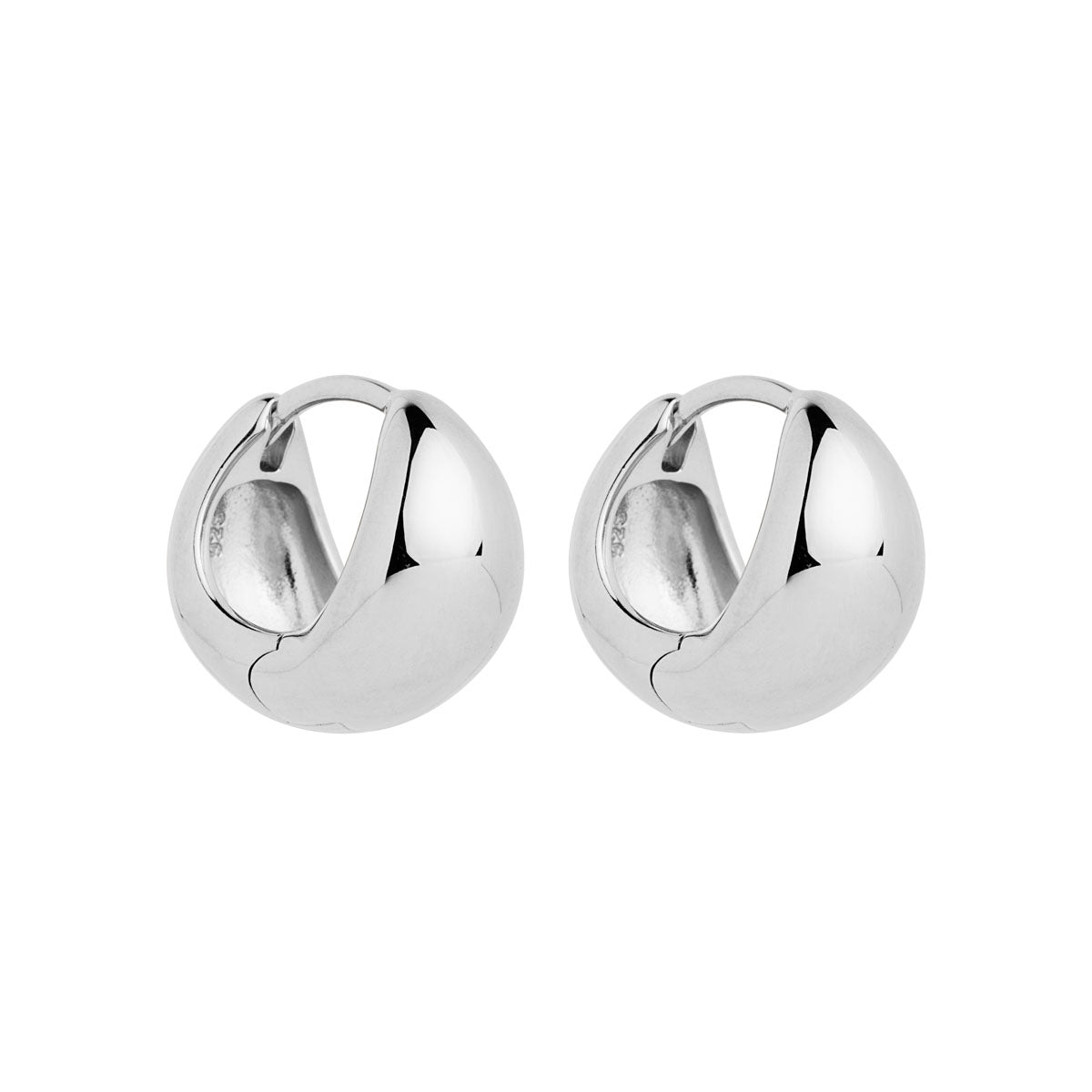 NAJO La Muse Silver Huggie Earrings