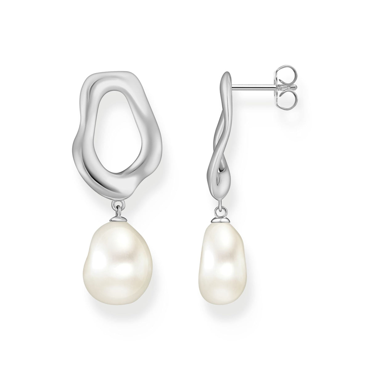 THOMAS SABO Stud Earrings with Freshwater Pearls in Silver