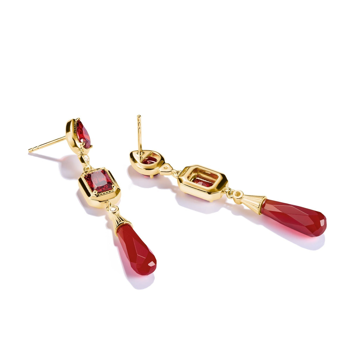 THOMAS SABO Elyndra Earrings with Red Stones