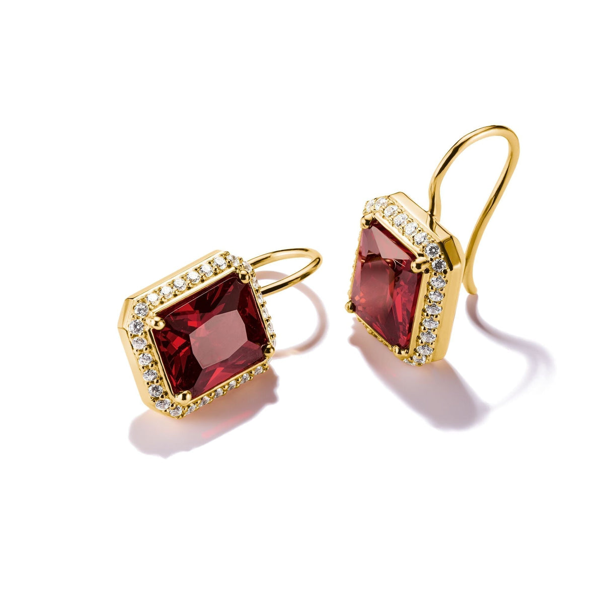 THOMAS SABO Earrings with Red Octagonal Stones