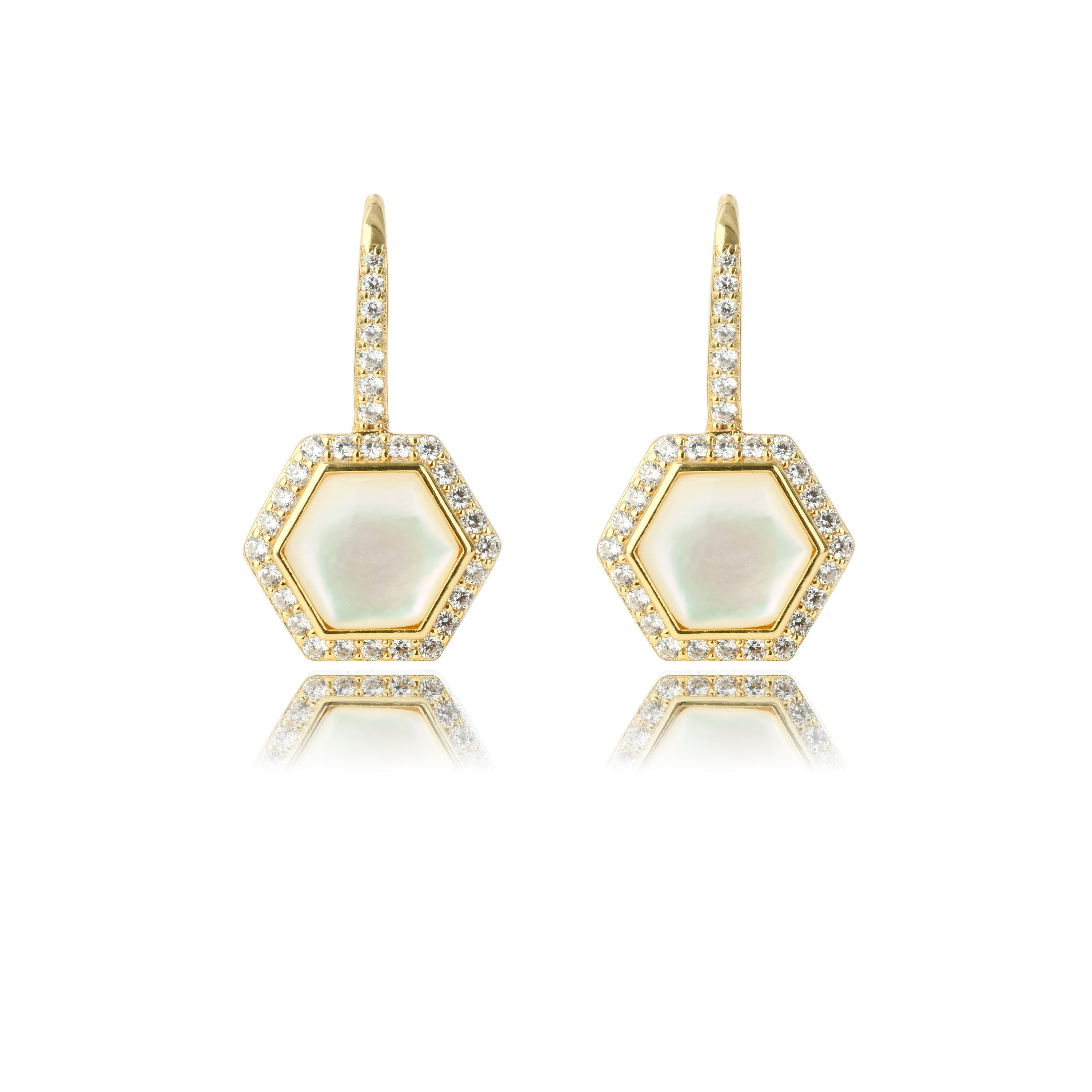 Georgini Oceans Torquay Mother Of Pearl Earrings Gold