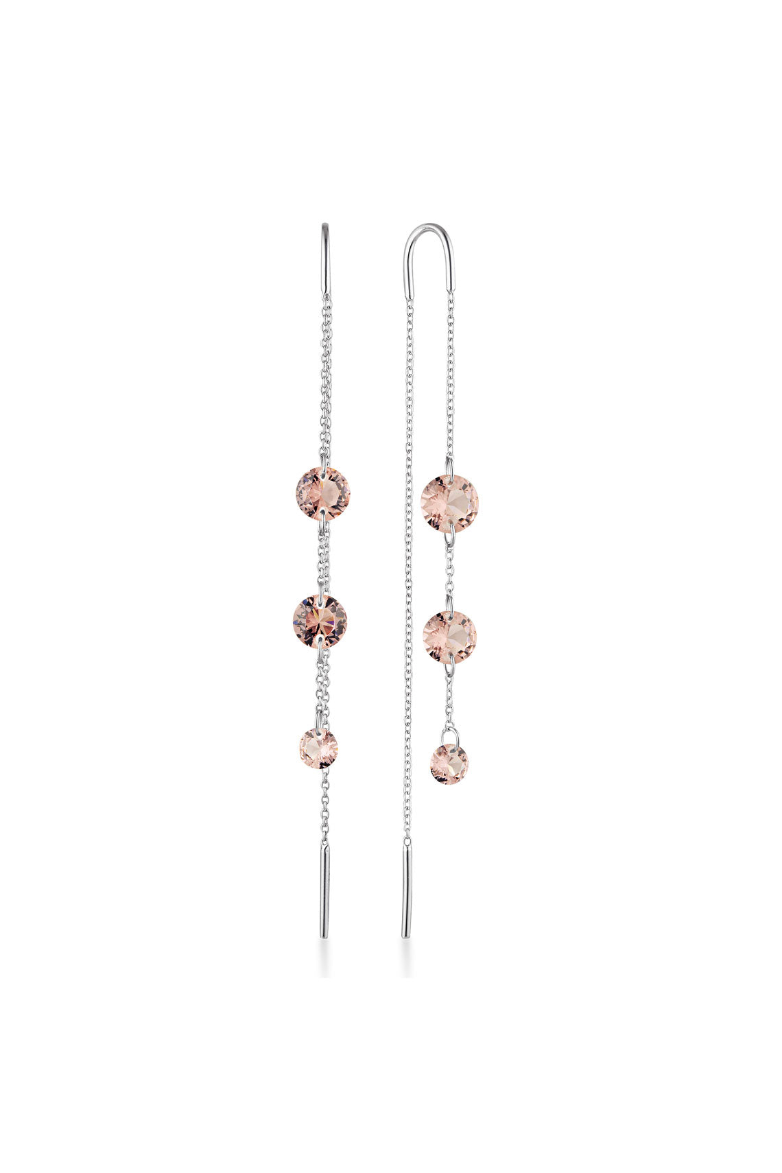 Georgini Mirage Ethereal Morganite Threader Earring Silver