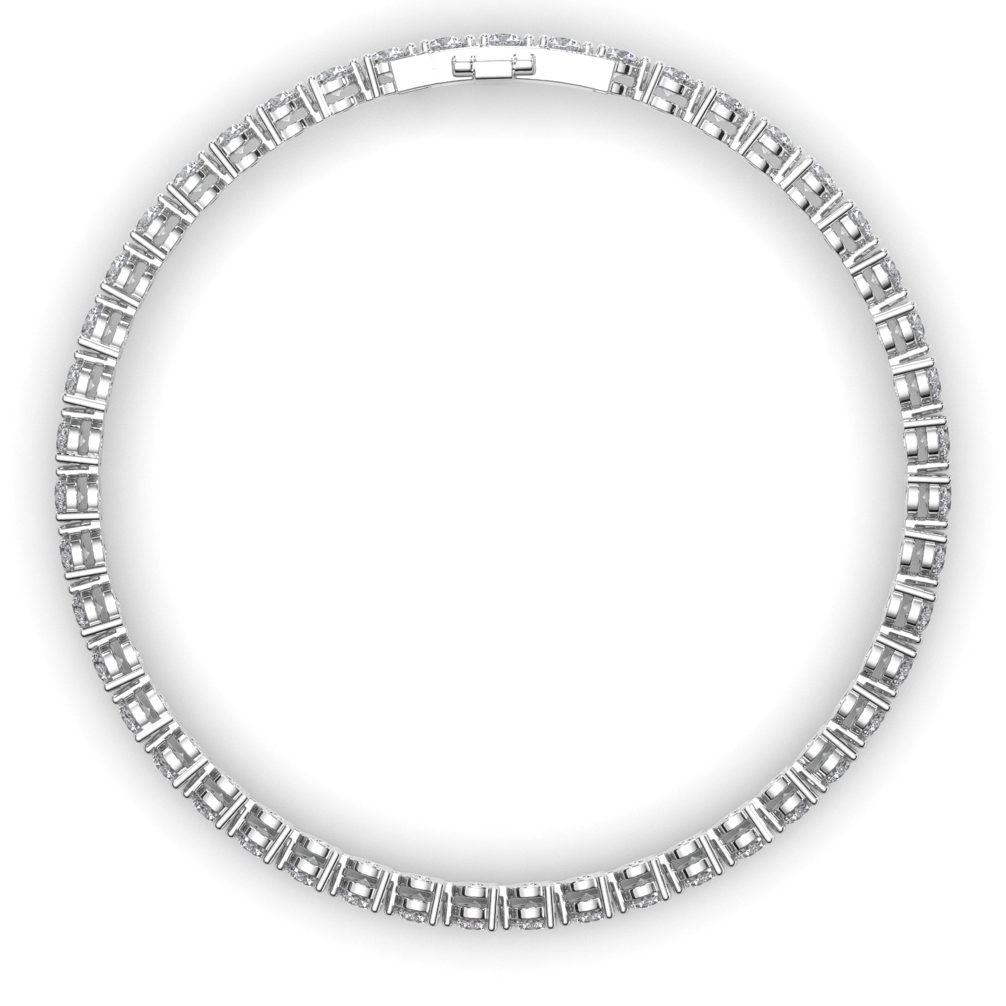 Round Brilliant Cut Natural Mined Diamond Tennis Bracelet