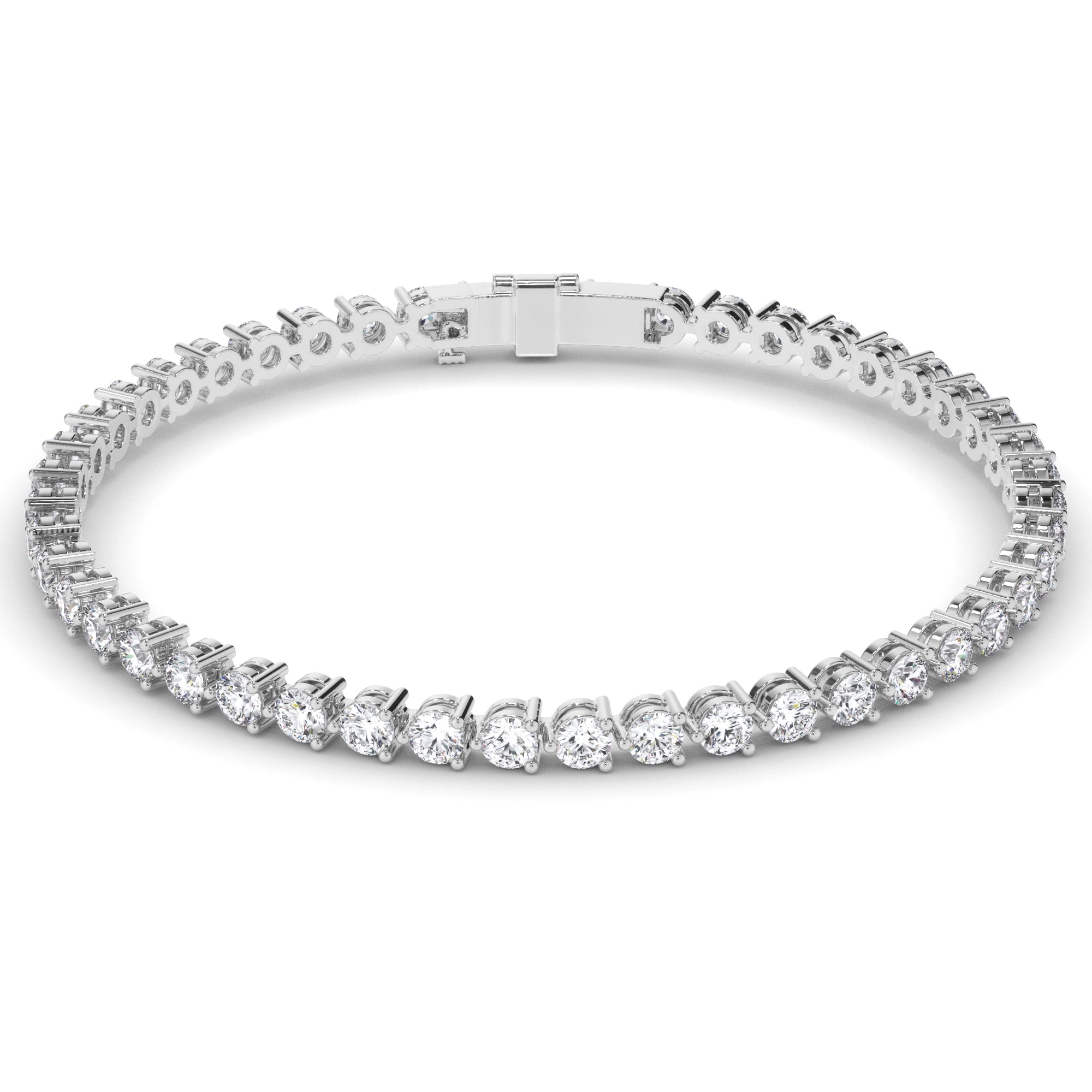 Round Brilliant Cut Laboratory Grown Diamond Tennis Bracelet