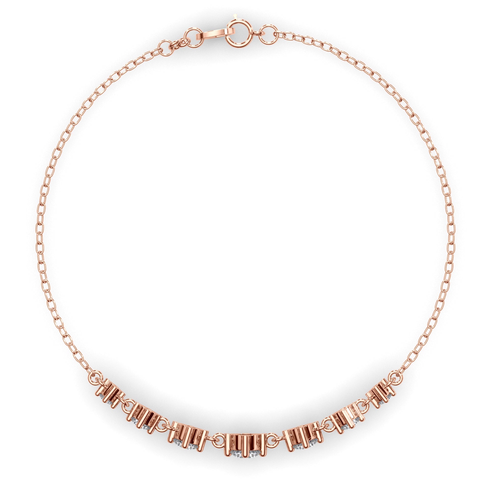 Graduating Round Brilliant Cut Laboratory Grown Diamond Bracelet