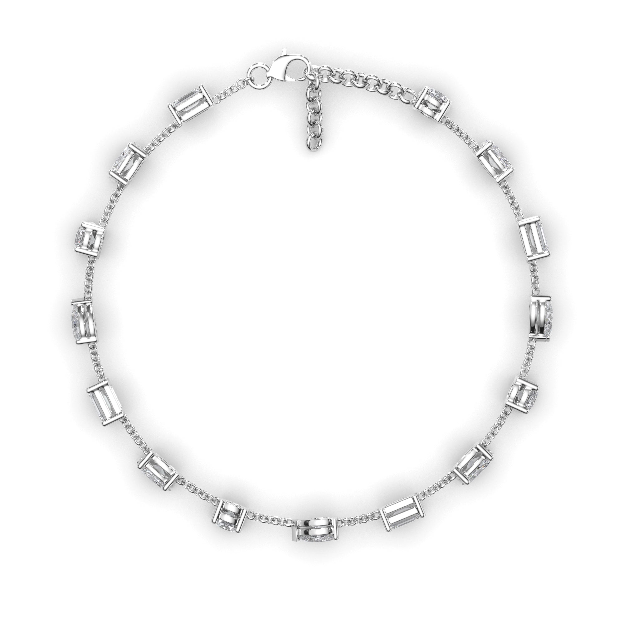 Multi-Shape Natural Mined Diamond Tennis Bracelet