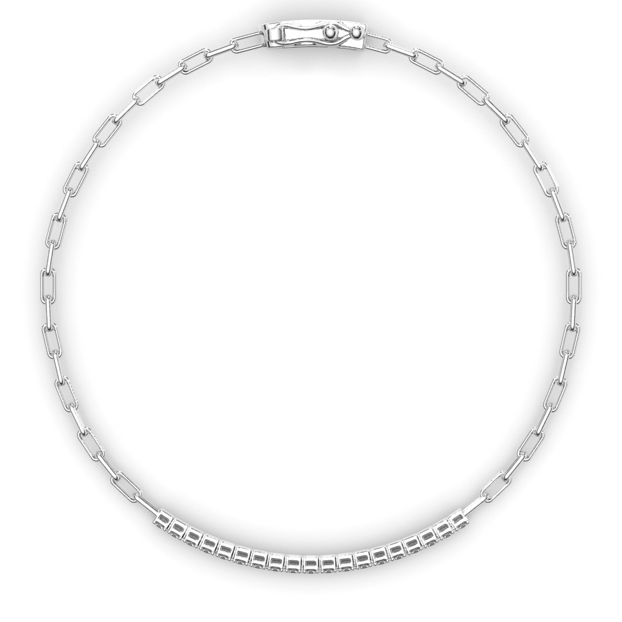 Round Brilliant Cut Natural Mined Diamond Tennis Bracelet
