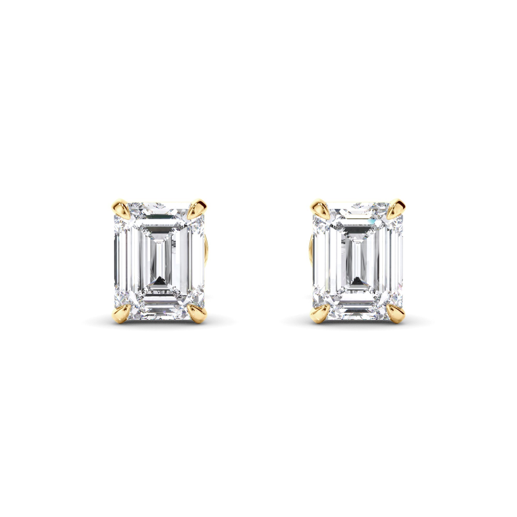 Emerald Cut Diamond Stud Earrings
