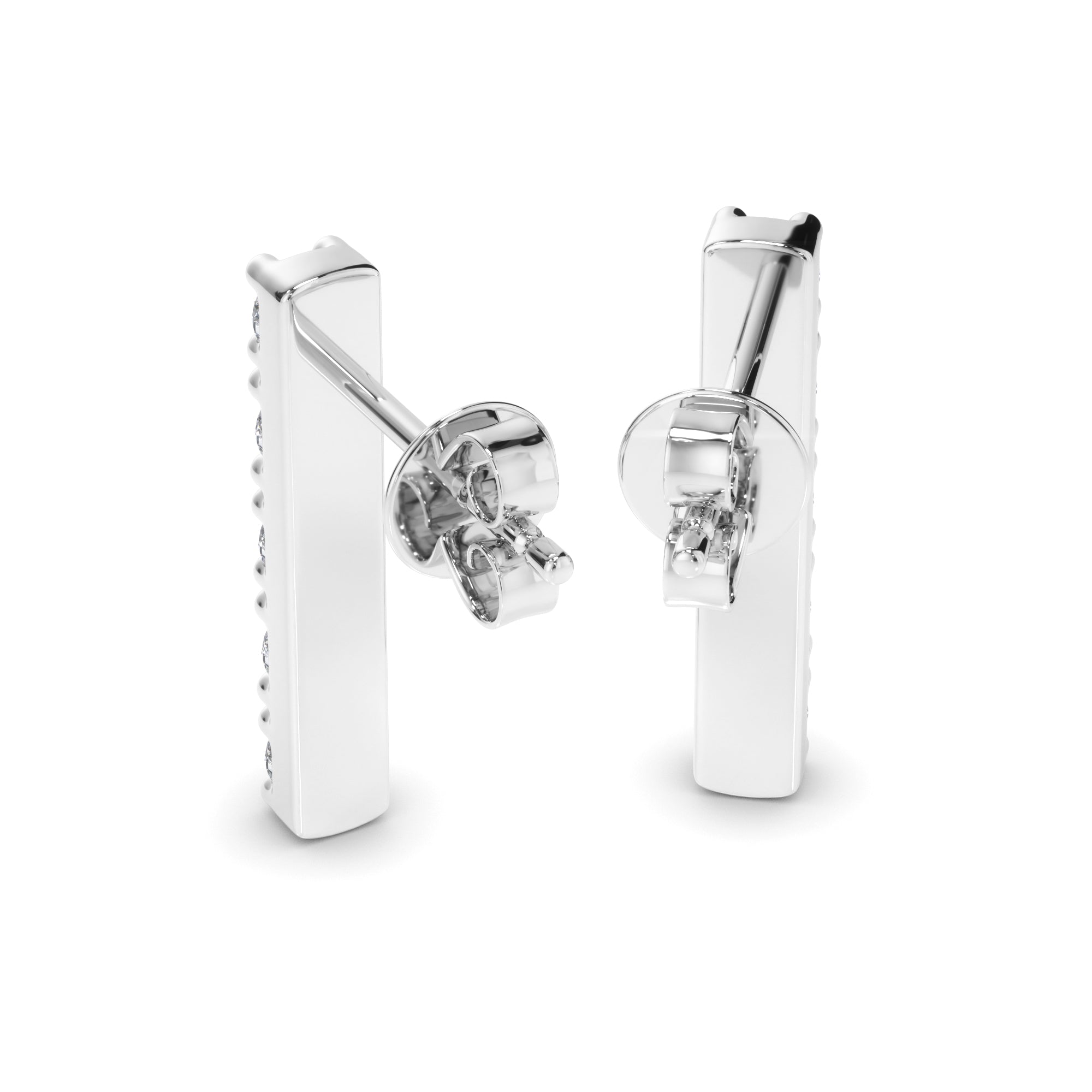 5-Stone Round Brilliant Cut Diamond Bar Earrings