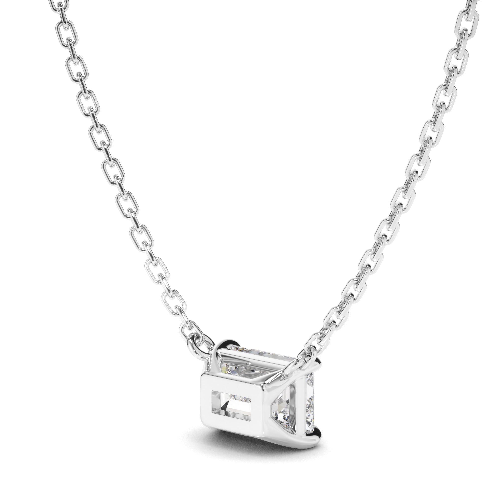 East West Emerald Cut Diamond Necklet