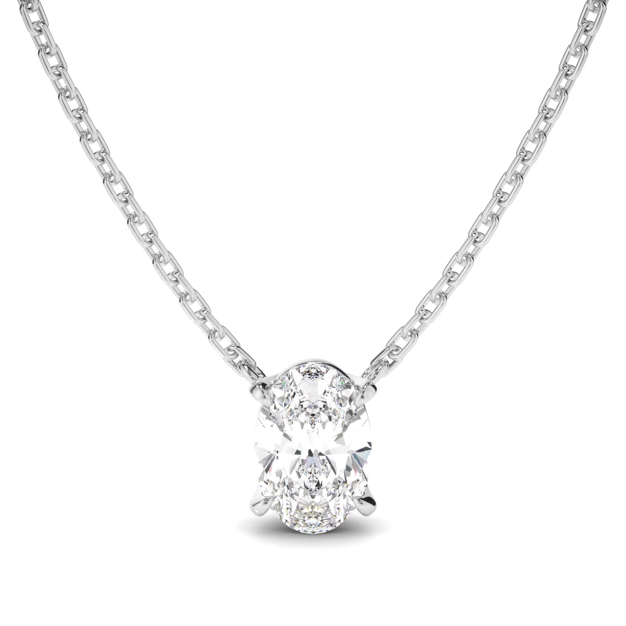 Oval Cut Diamond Necklet