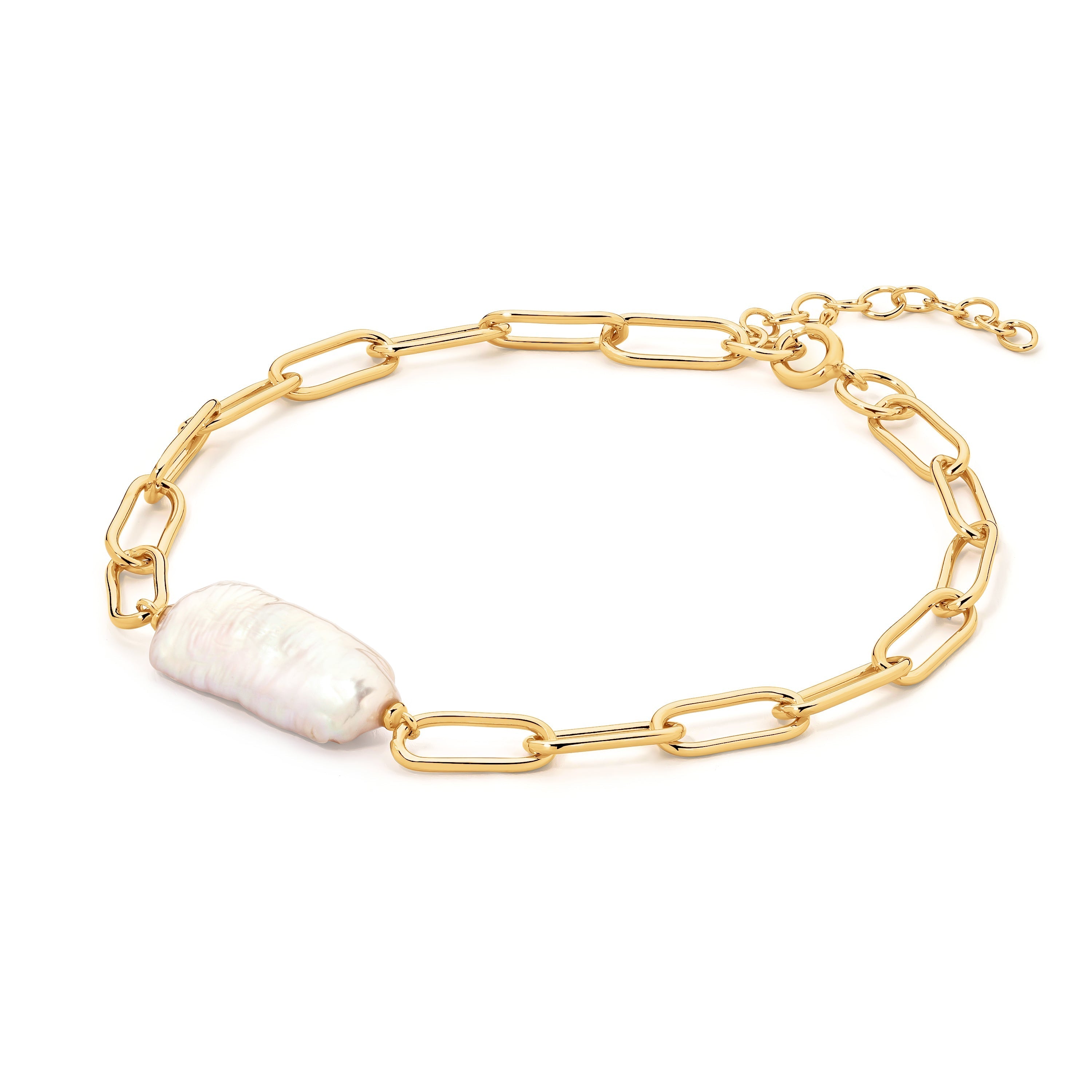 18ct Yellow Gold Plated Anna Pearl Bracelet
