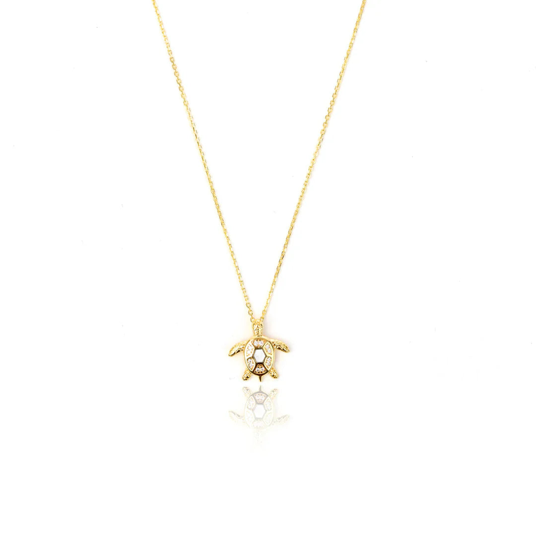 Georgini Oceans Sea Turtle Mother Of Pearl Necklace Gold