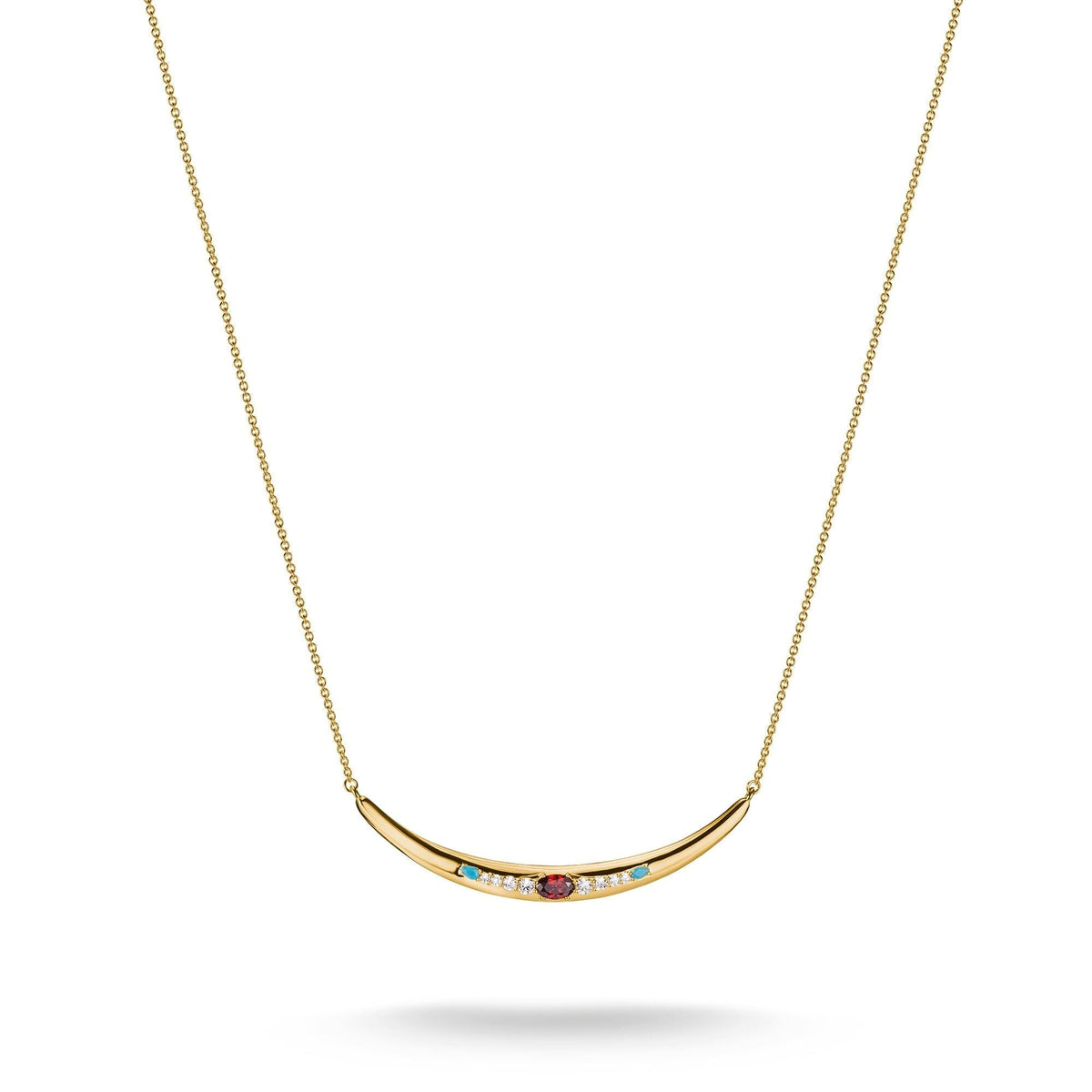 THOMAS SABO Half-Form Necklace with Red Zirconia Stone