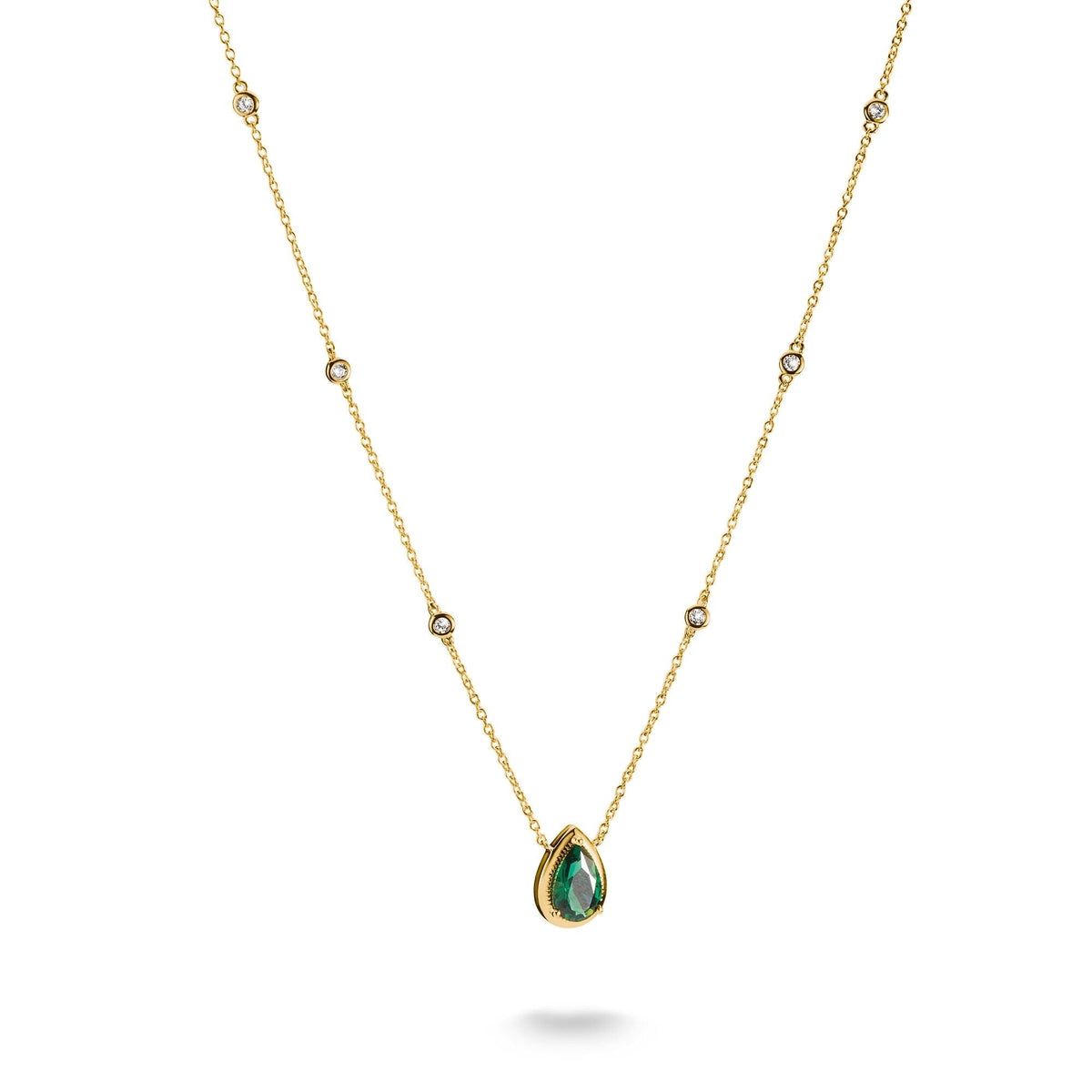 THOMAS SABO Necklace with Green Teardrop Stone