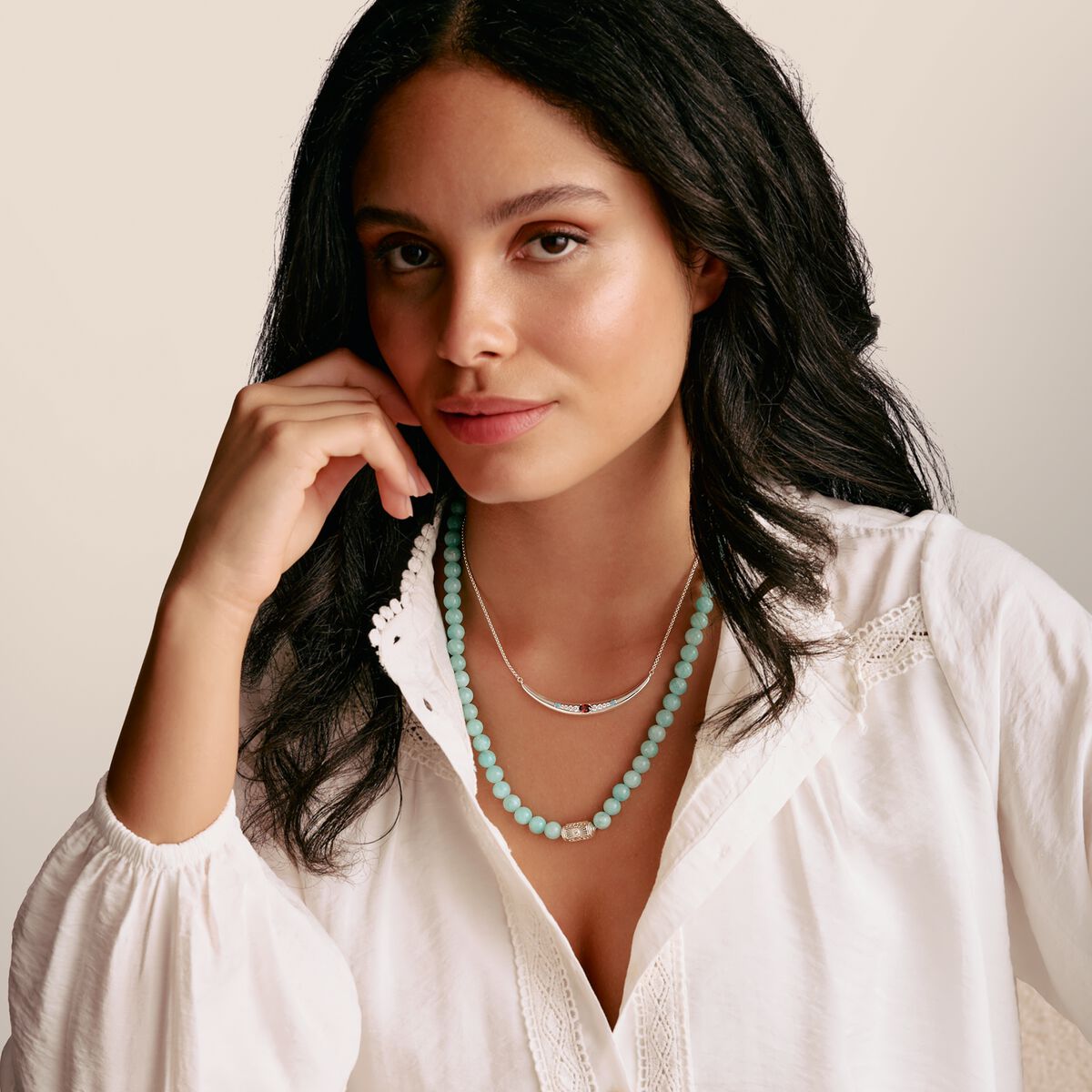 THOMAS SABO Elyndra Necklace with Turquoise Amazonite Beads