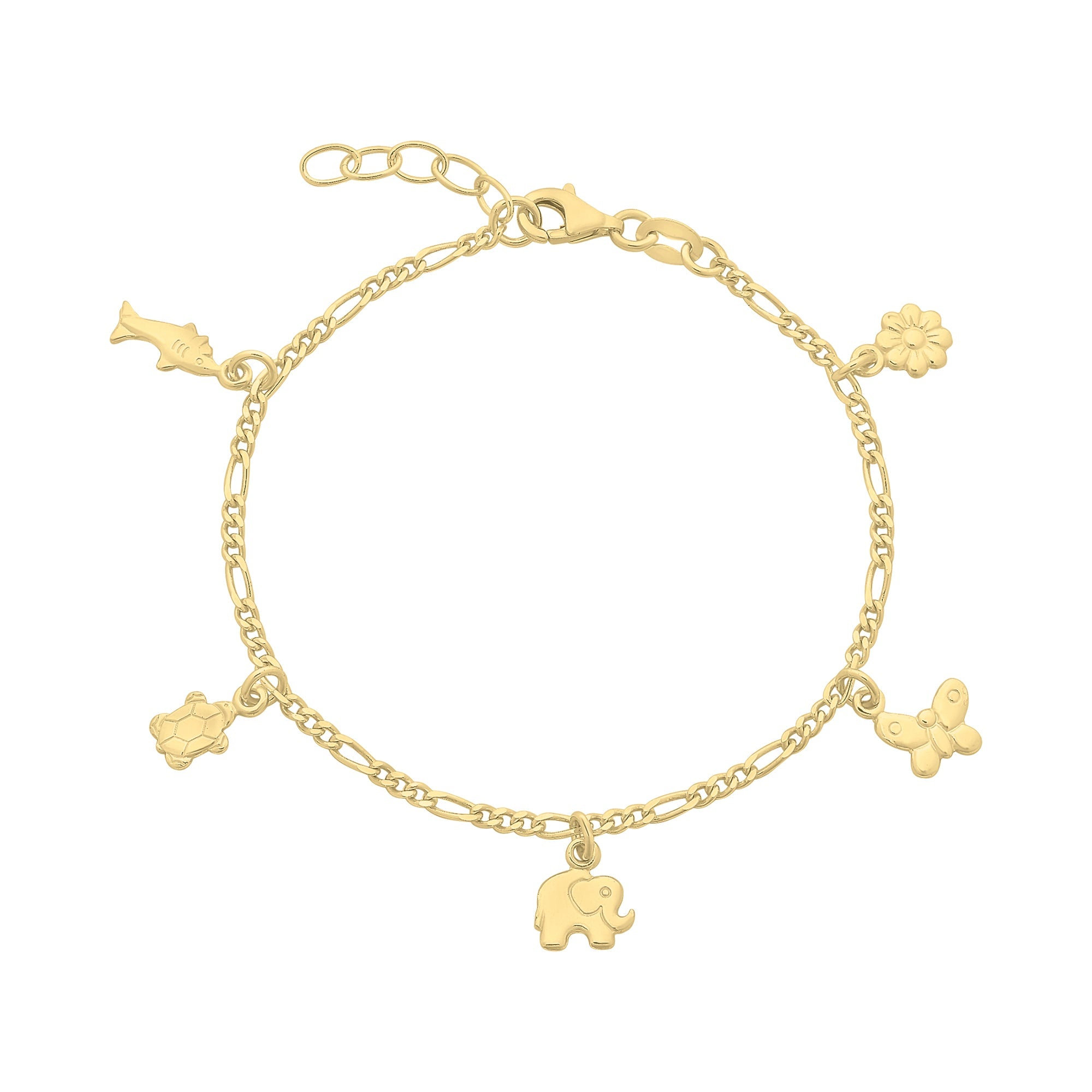 Gold-Plated Sterling Silver Charm Bracelet