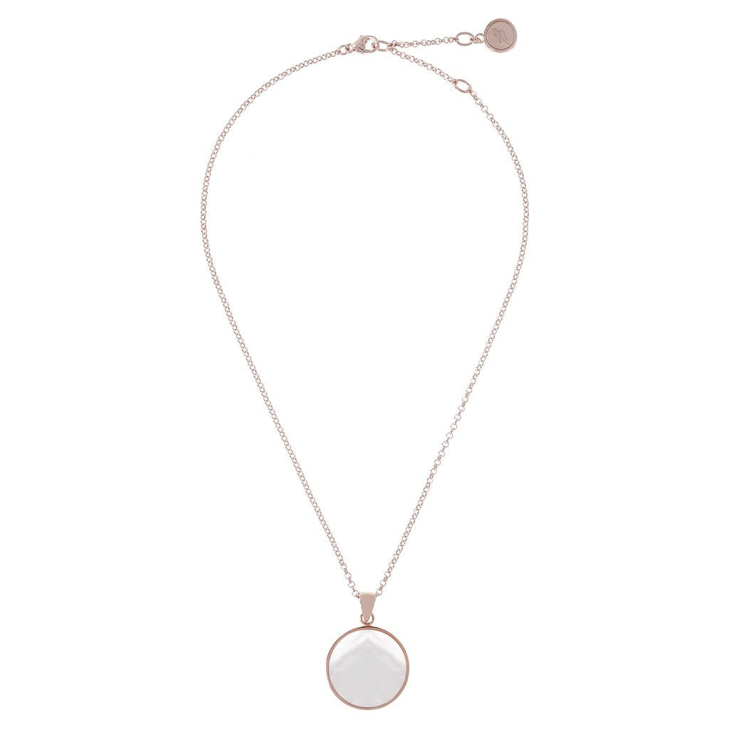 Bronzallure Mother of Pearl Disc Necklace