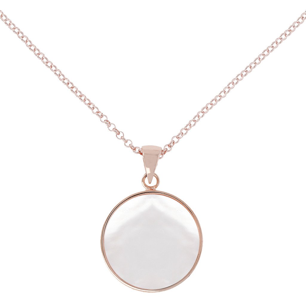 Bronzallure Mother of Pearl Disc Necklace