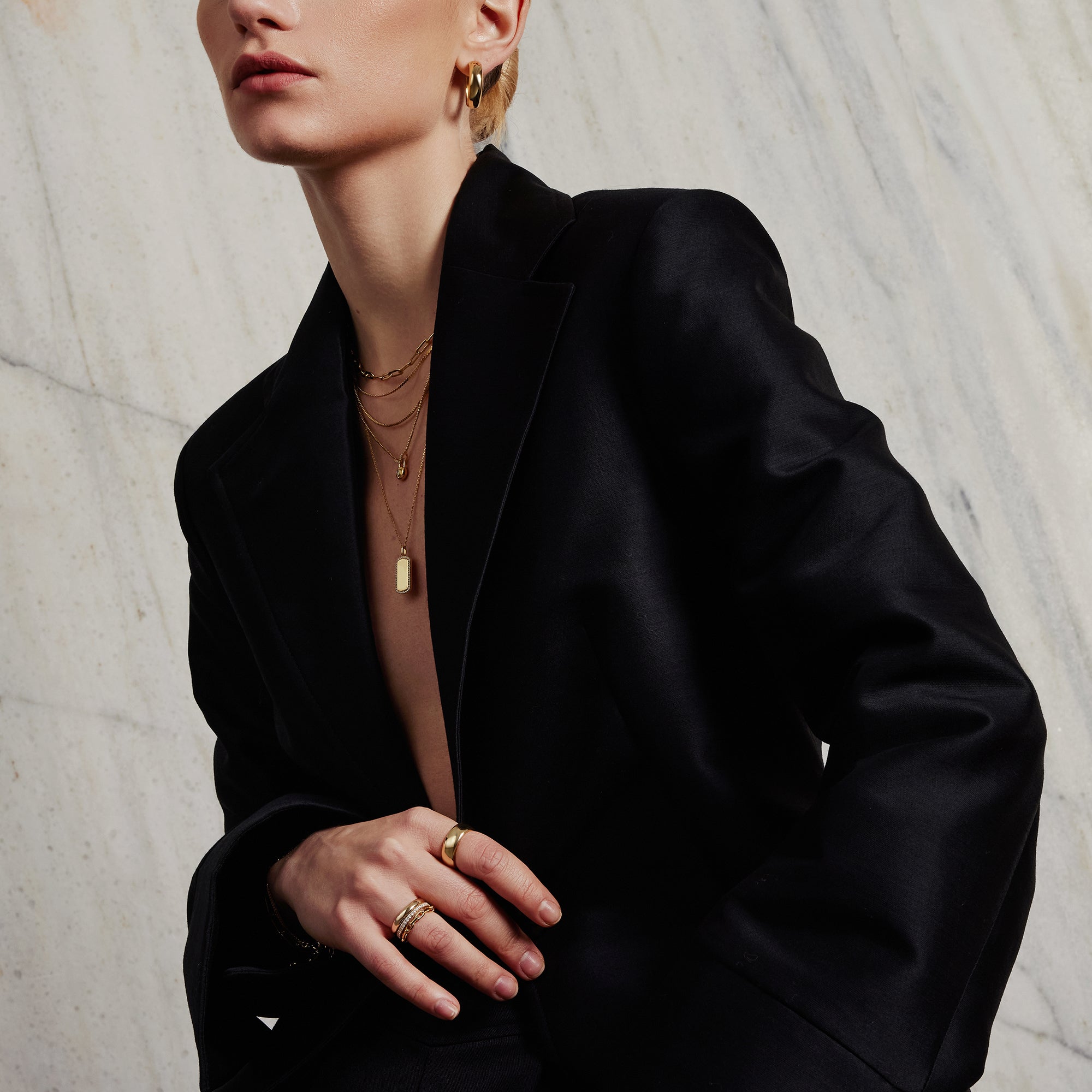 Ania Haie Gold Linked Locket Dangle Necklace