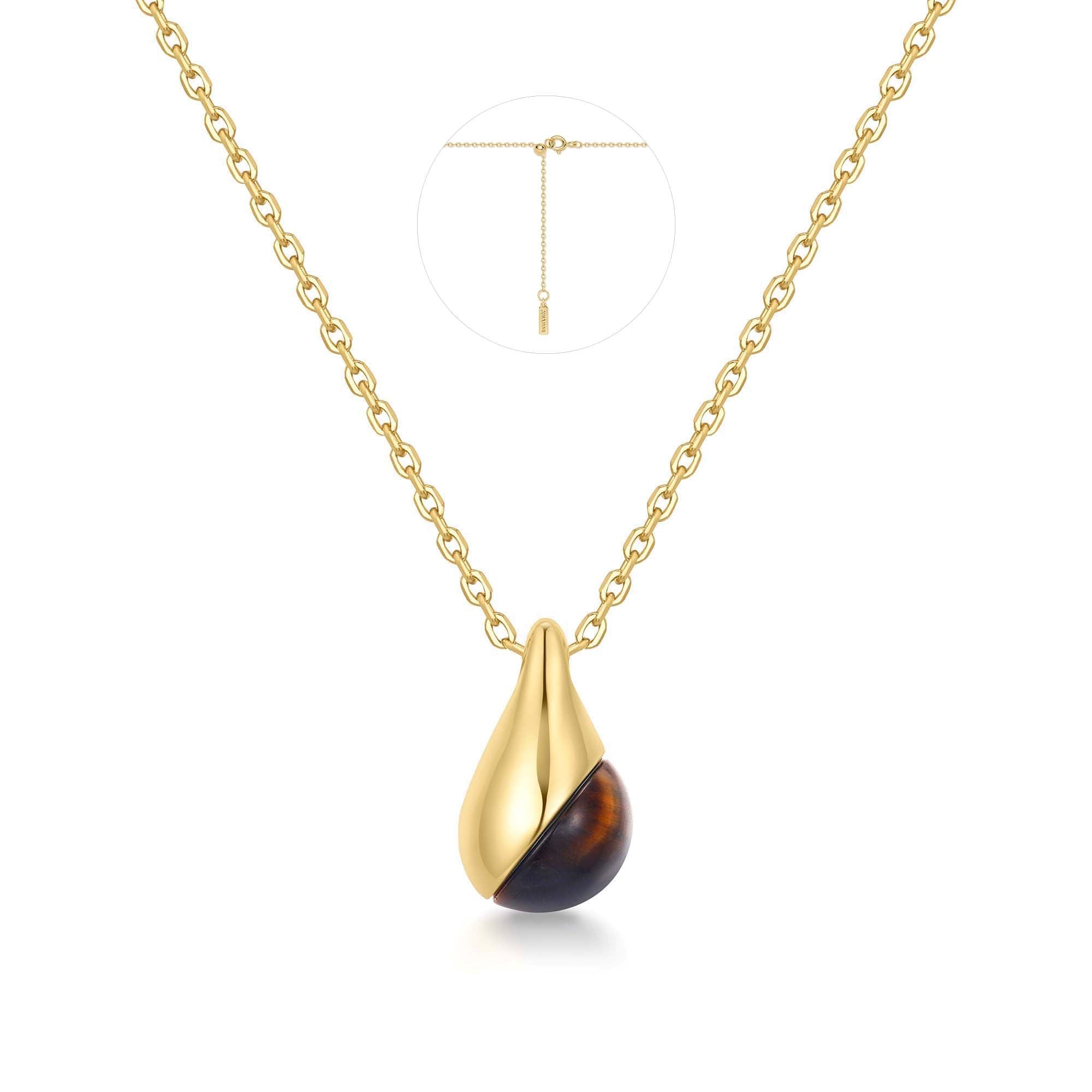 Ania Haie Gold Tiger Eye Droplet Pendant Necklace