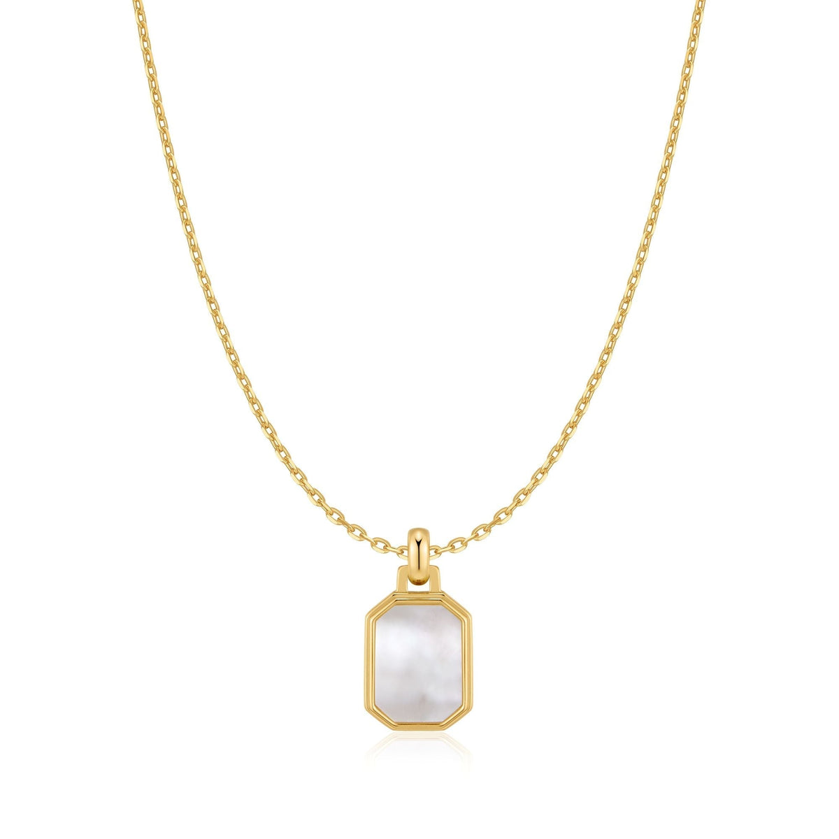 Ania Haie Gold Square Mother-of-Pearl Necklace